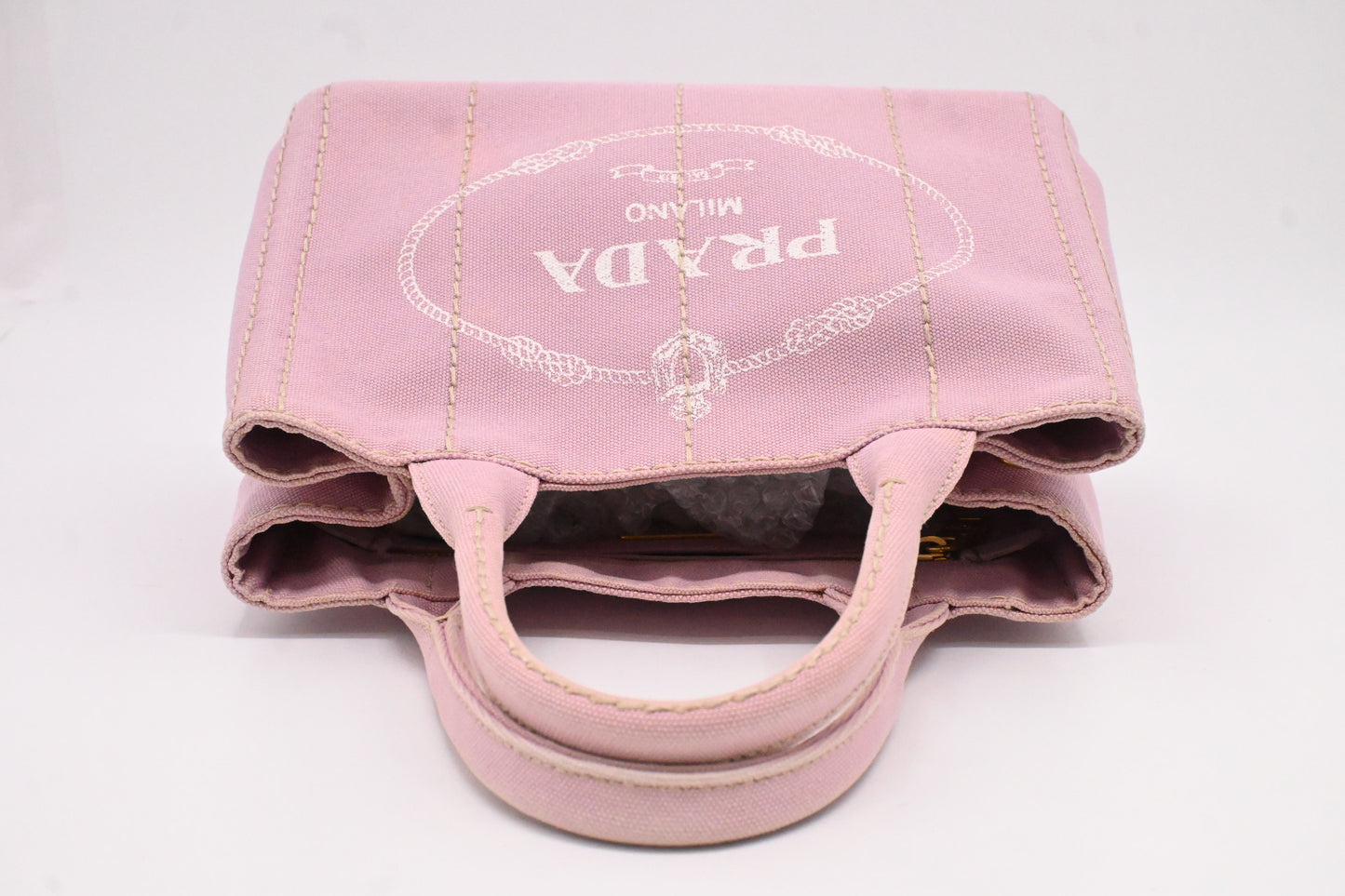 Prada Small Canapa in Pink Canvas
