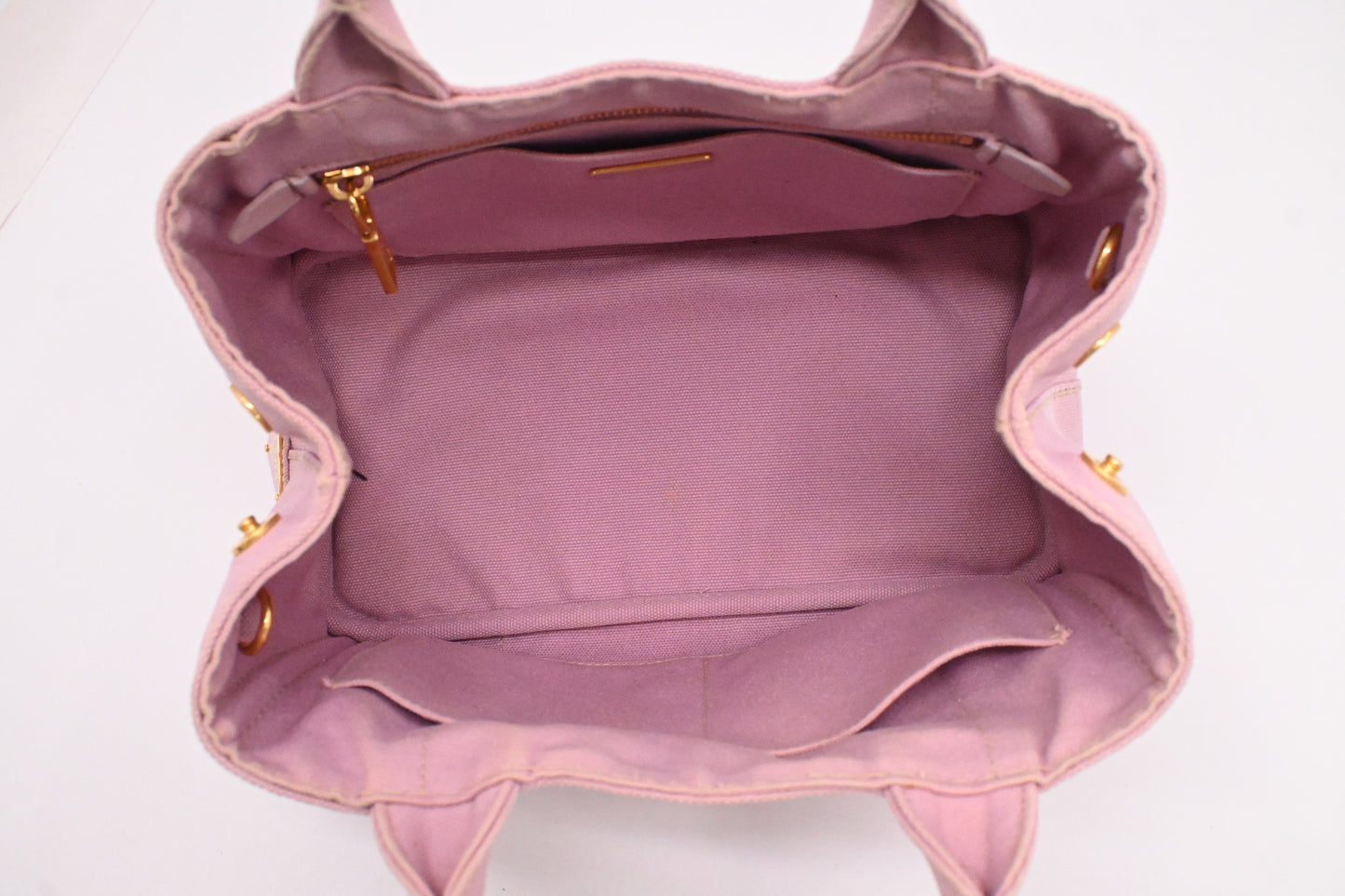 Prada Small Canapa in Pink Canvas