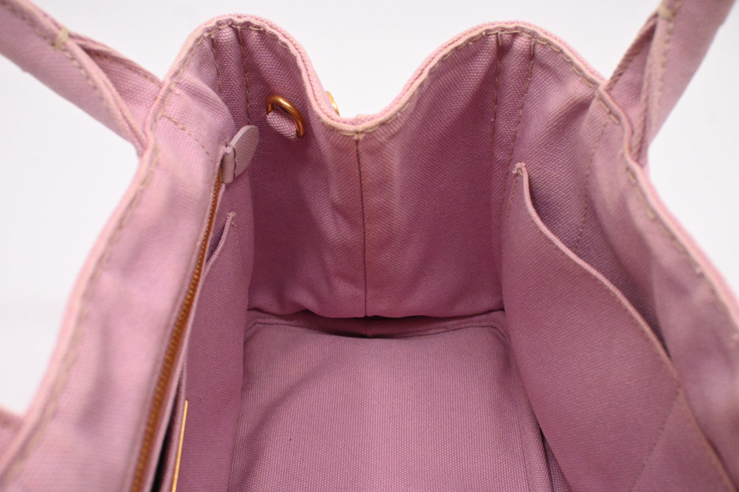Prada Small Canapa in Pink Canvas