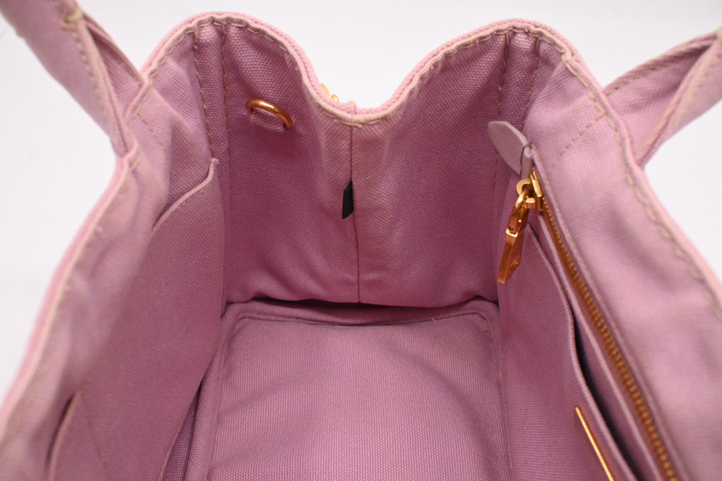Prada Small Canapa in Pink Canvas