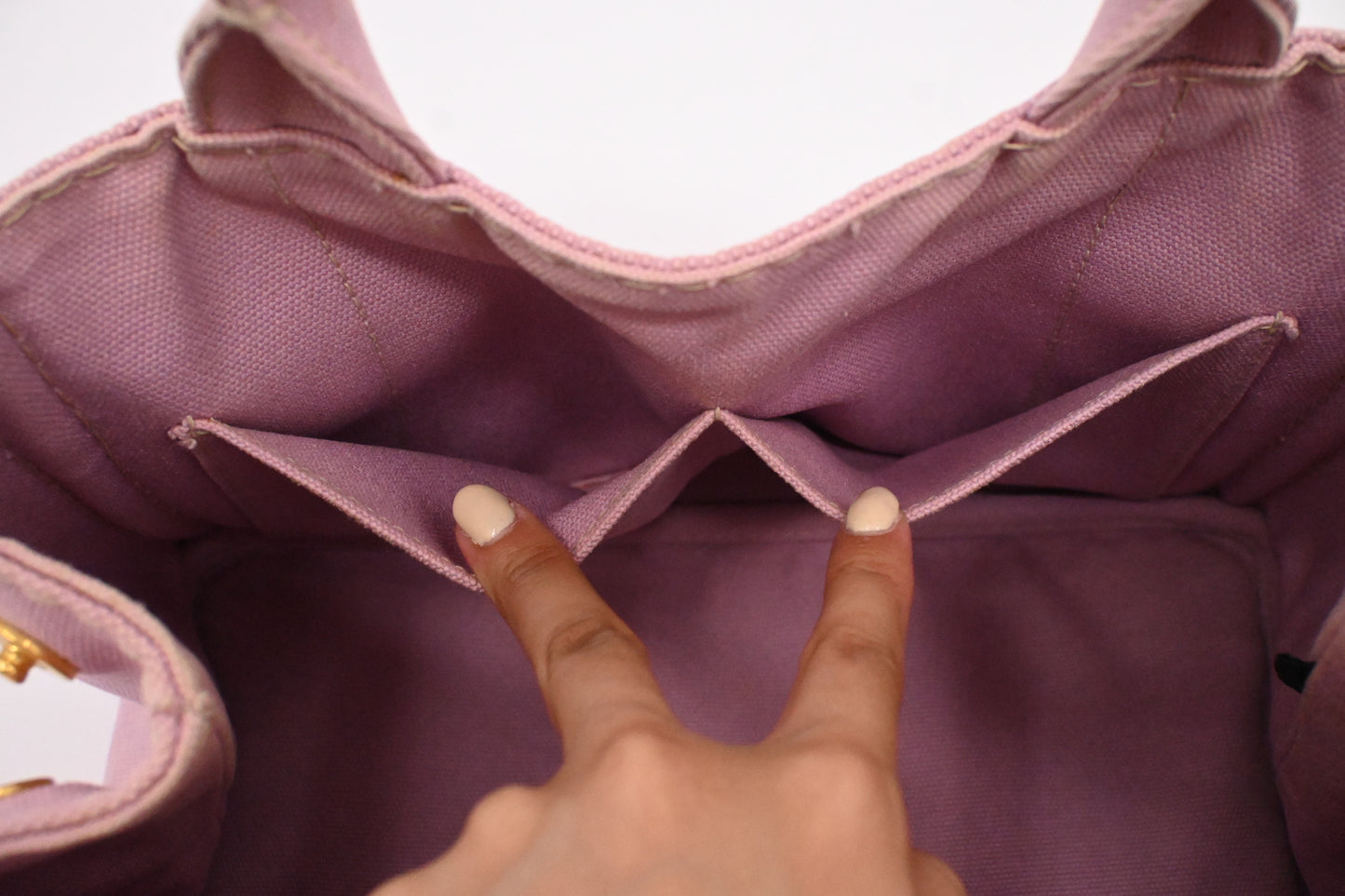 Prada Small Canapa in Pink Canvas