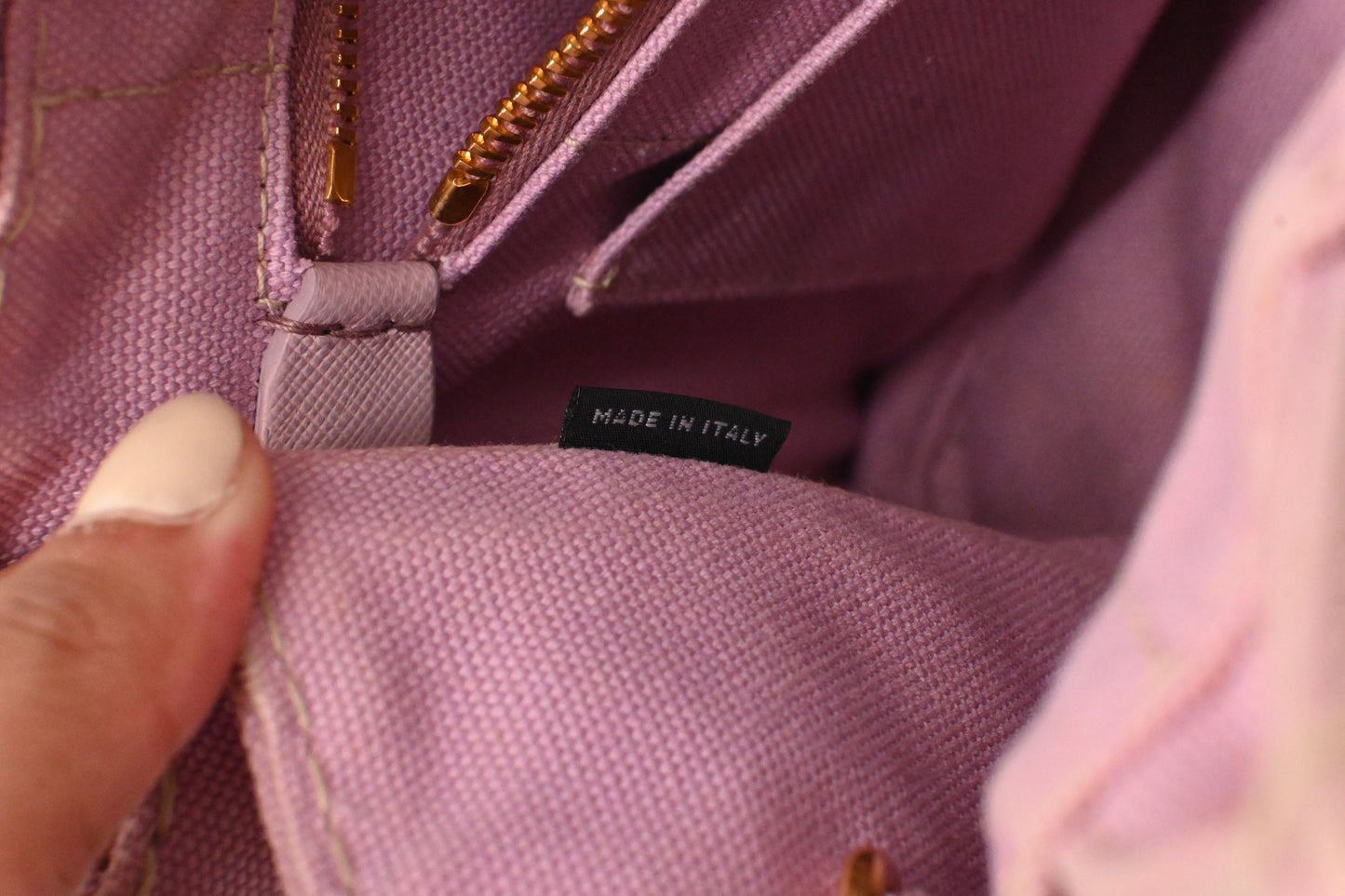 Prada Small Canapa in Pink Canvas