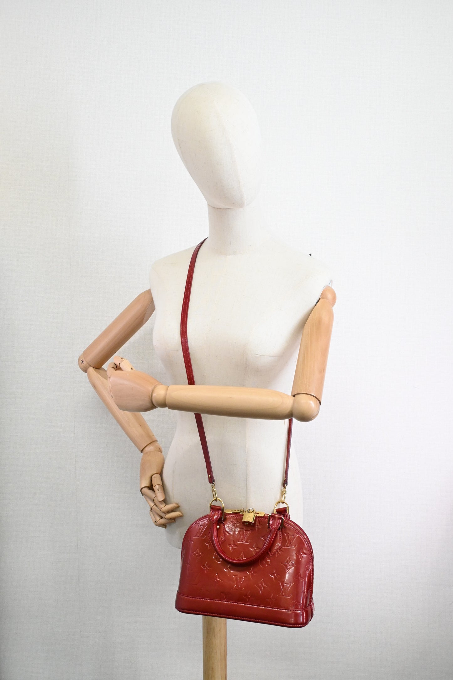 Louis Vuitton Alma BB in Red Vernis Leather