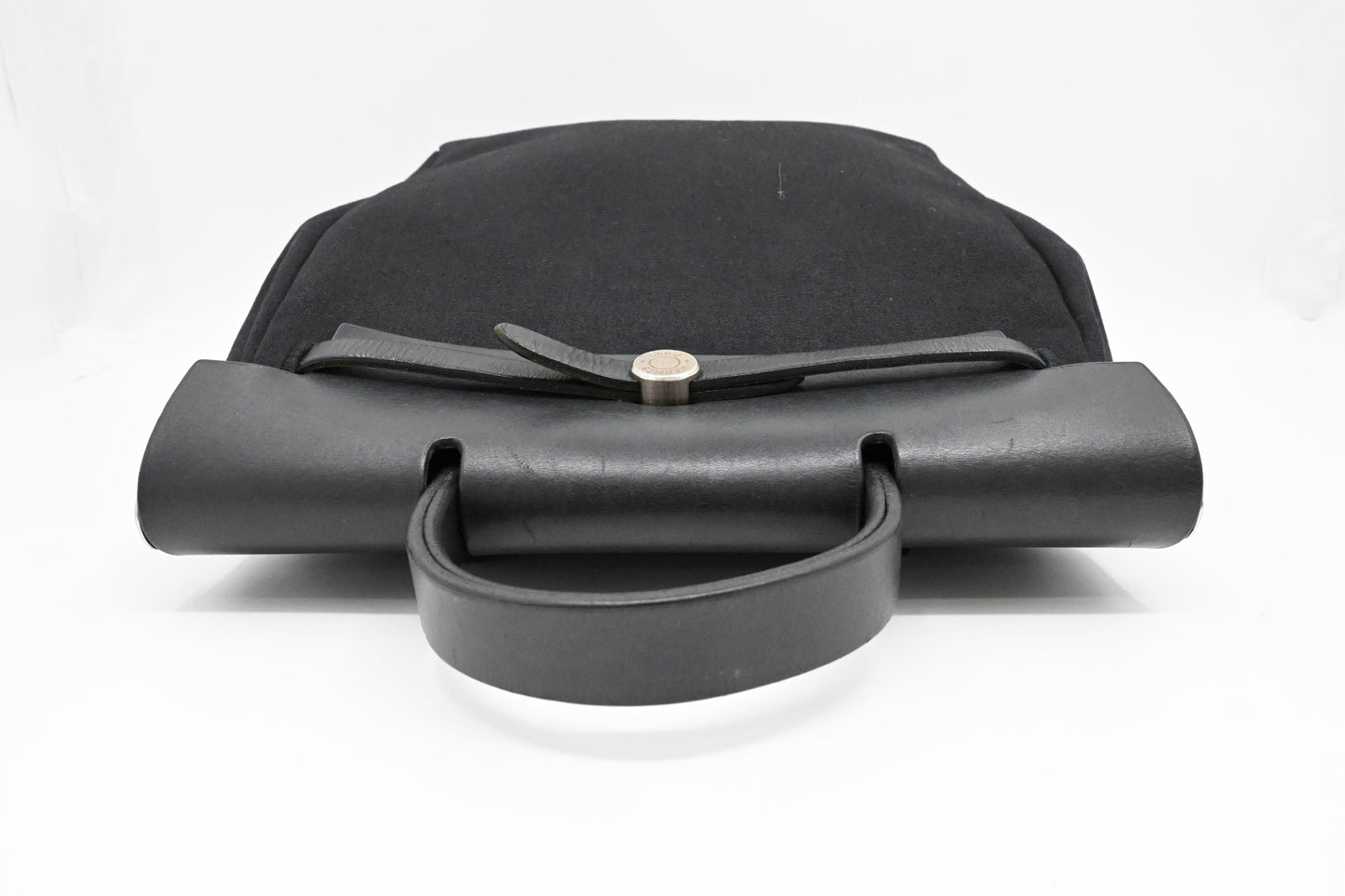 Hermes Toile Herbag A Dos PM Backpack in Black Canvas