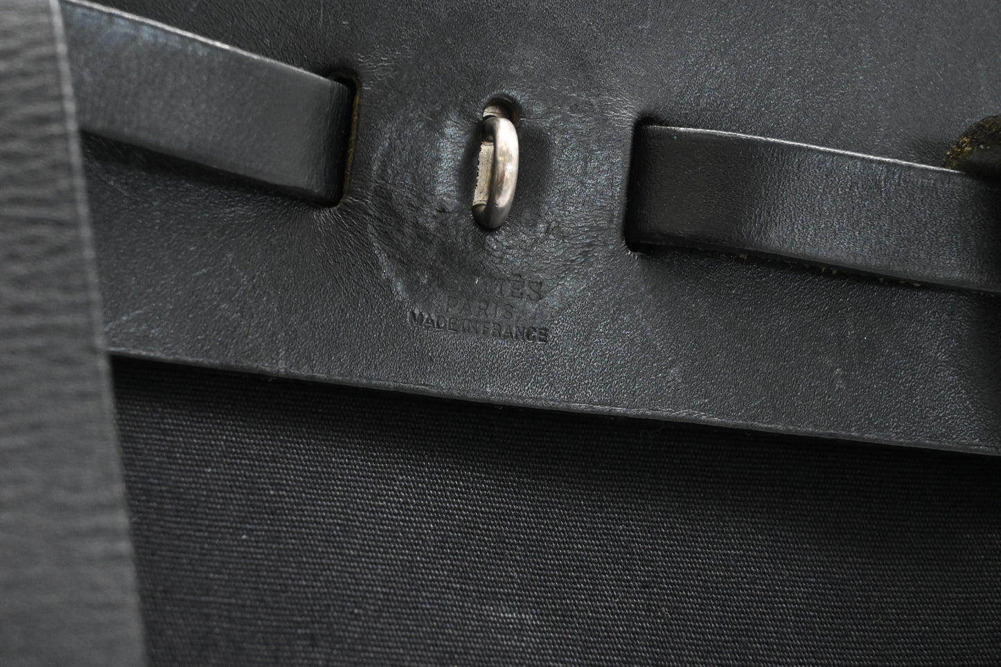 Hermes Toile Herbag A Dos PM Backpack in Black Canvas