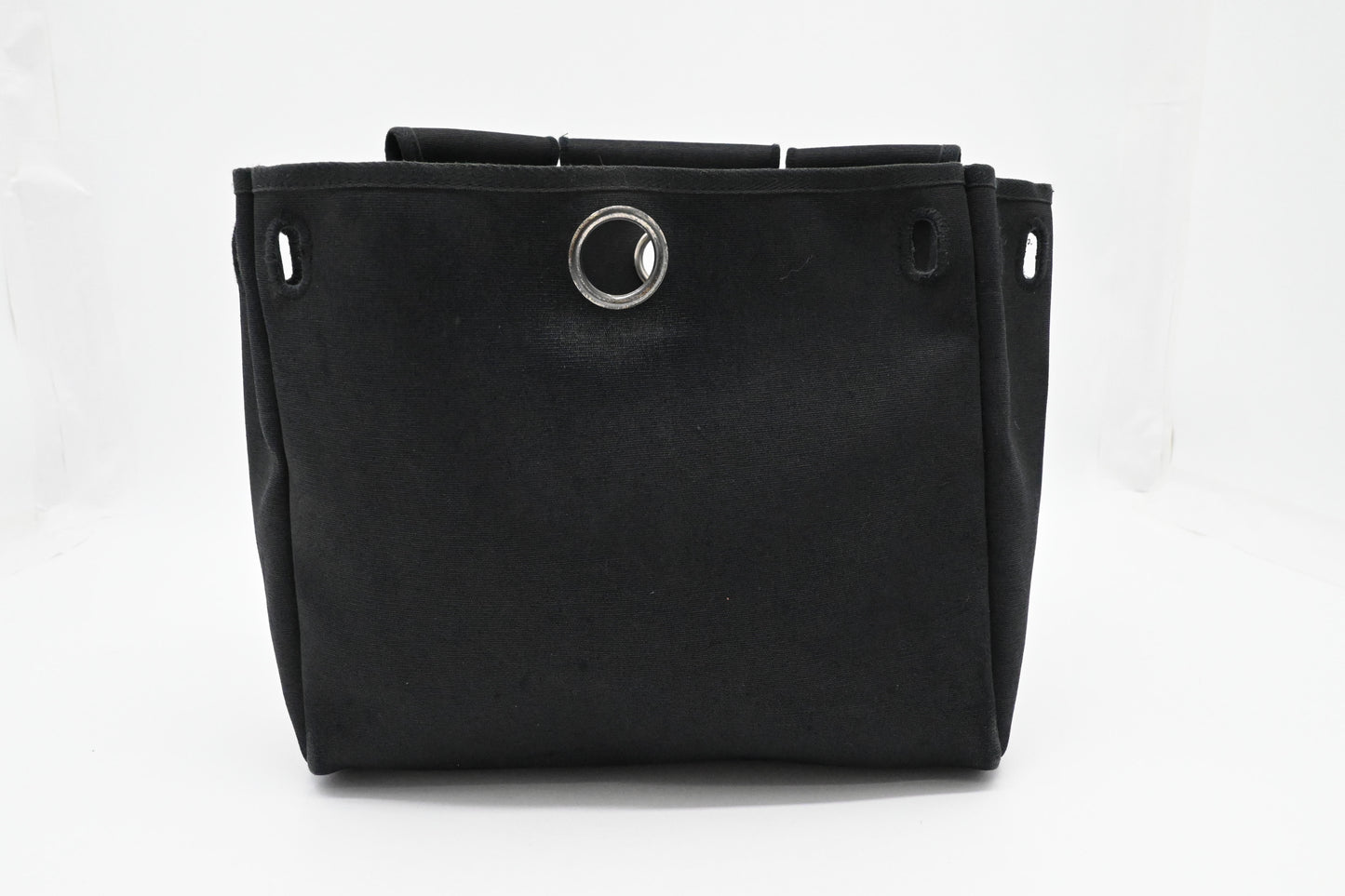 Hermes Toile Herbag A Dos PM Backpack in Black Canvas