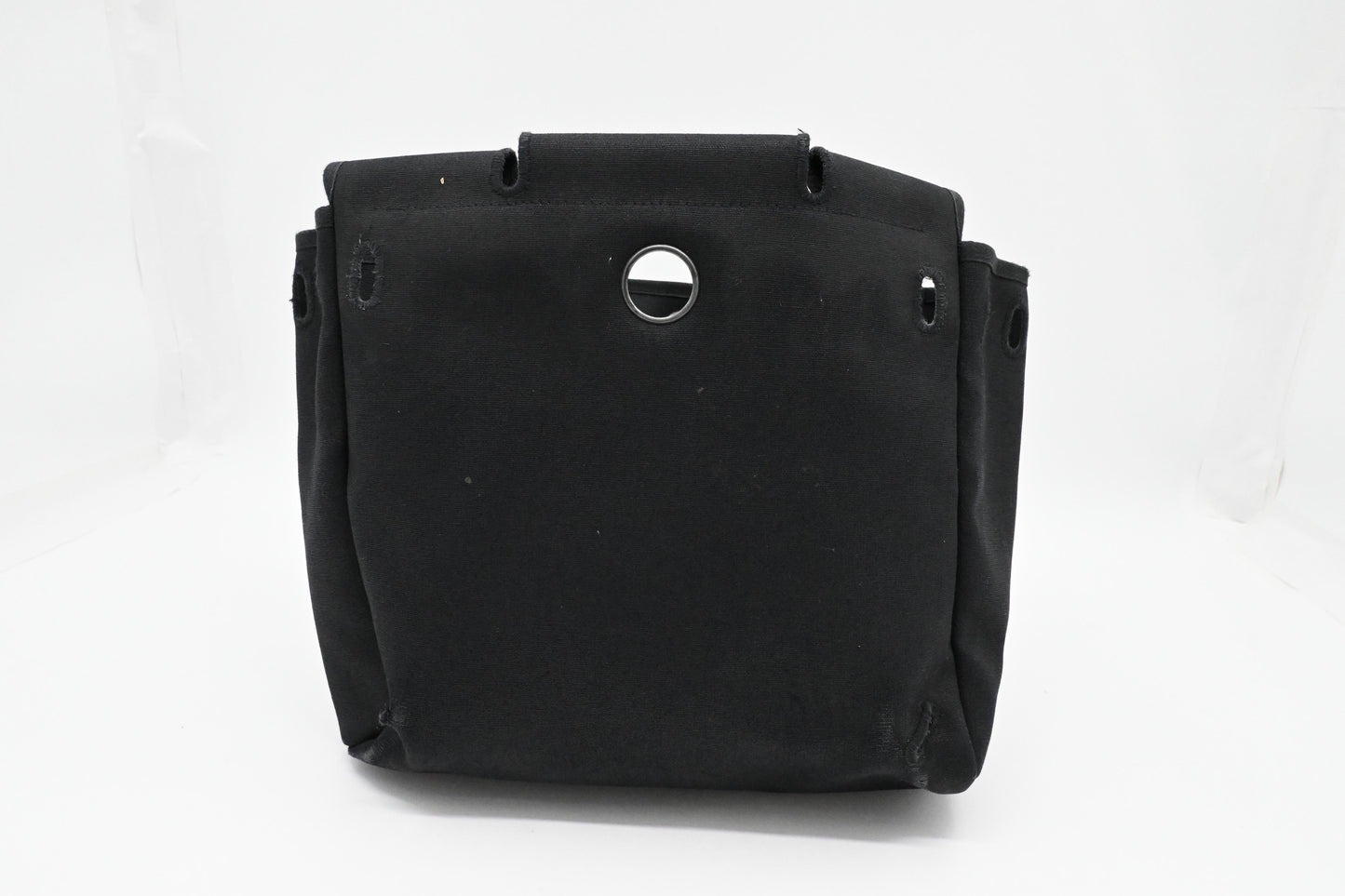 Hermes Toile Herbag A Dos PM Backpack in Black Canvas
