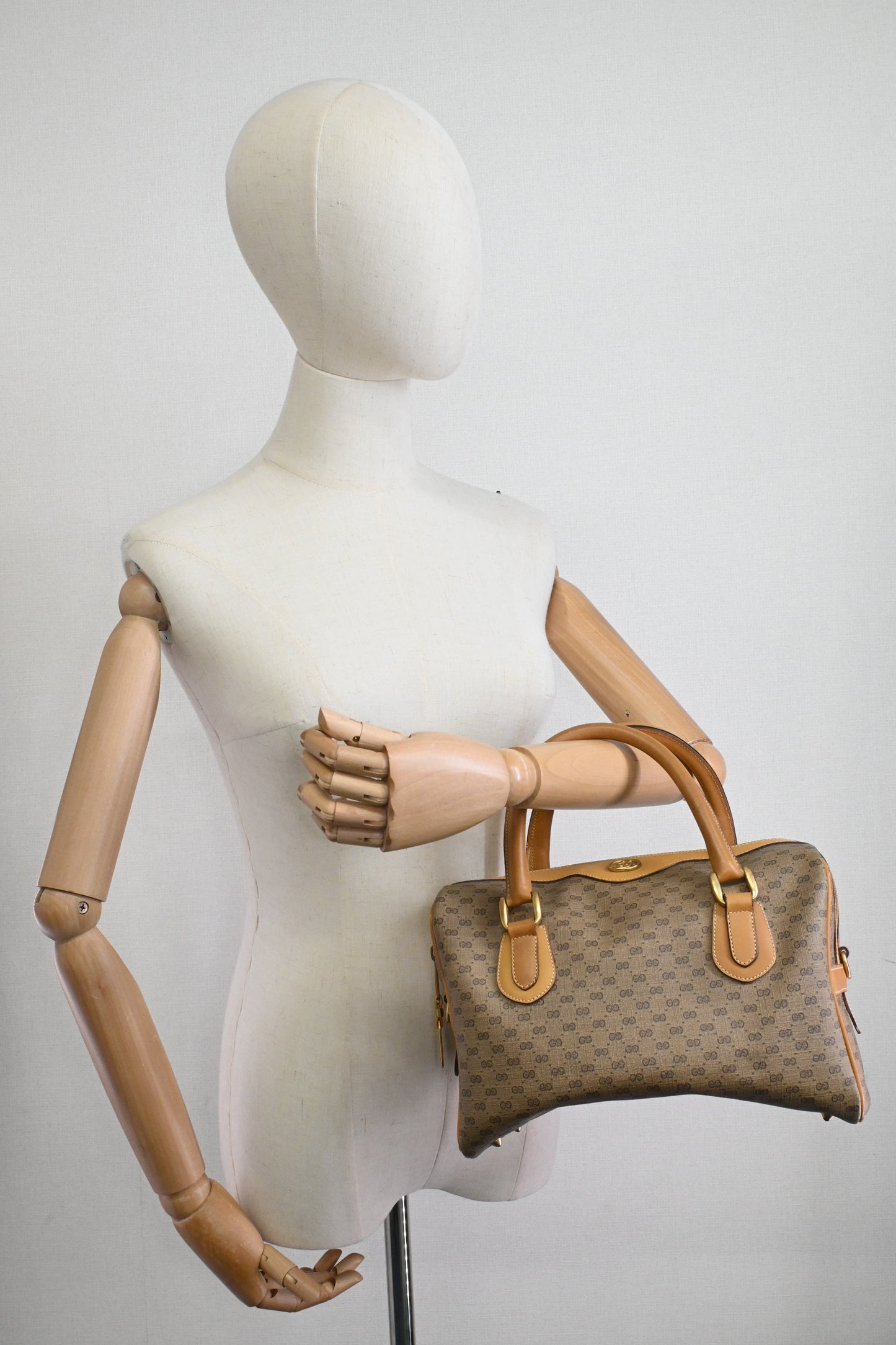 Gucci Boston Bag in Micro GG Coated Canvas