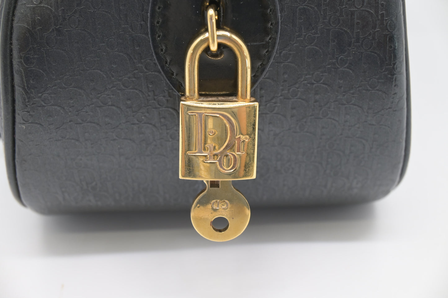 Dior Saddle Bowler in Black Mini Oblique Leather