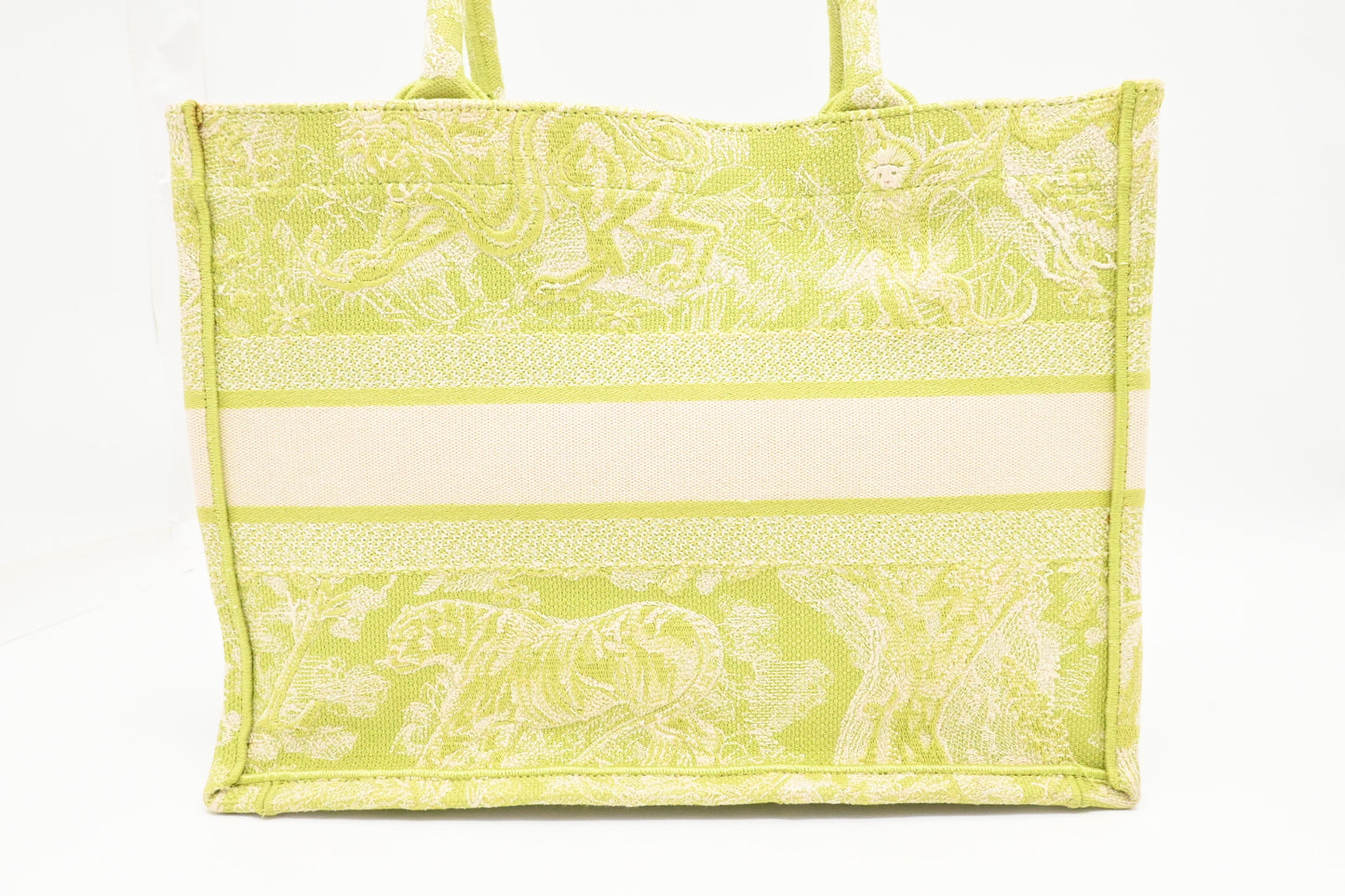 Dior Medium Book Tote in Green Toile de Jouy Sauvage Embroidery