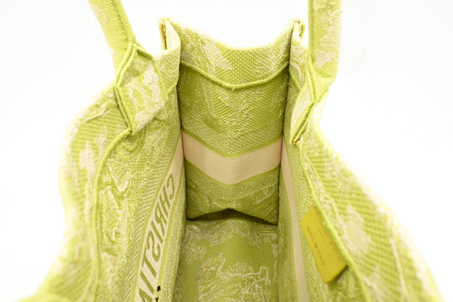 Dior Medium Book Tote in Green Toile de Jouy Sauvage Embroidery