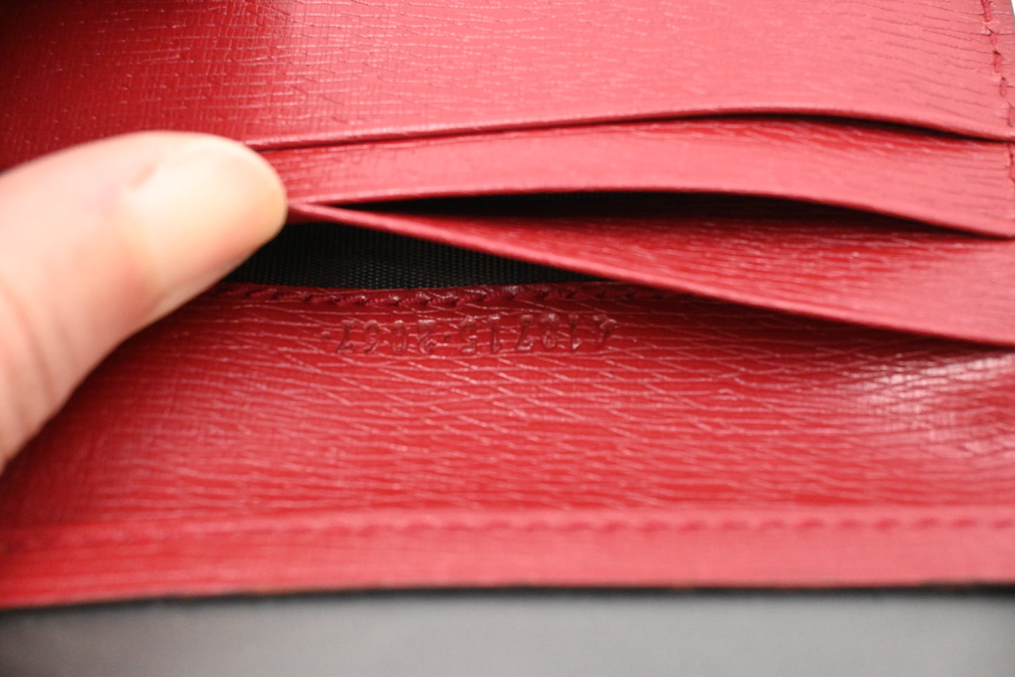Gucci Card Case in Red Blooms Leather