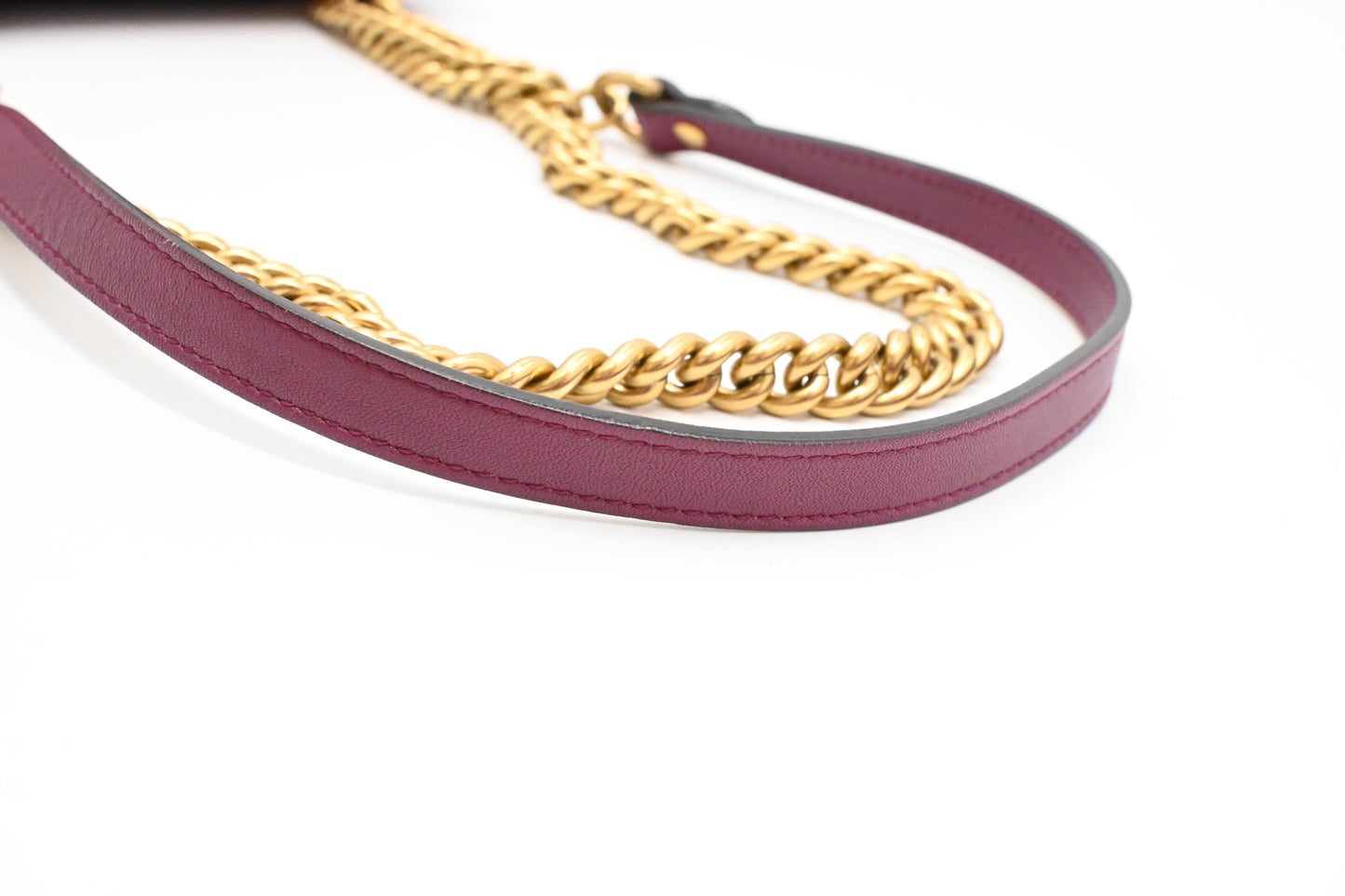 Gucci Marmont Chain Shoulder Bag in Purple Matelasse Velvet
