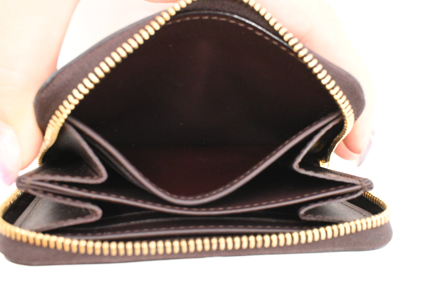 Louis Vuitton Compact Wallet in Striped Vernis Leather