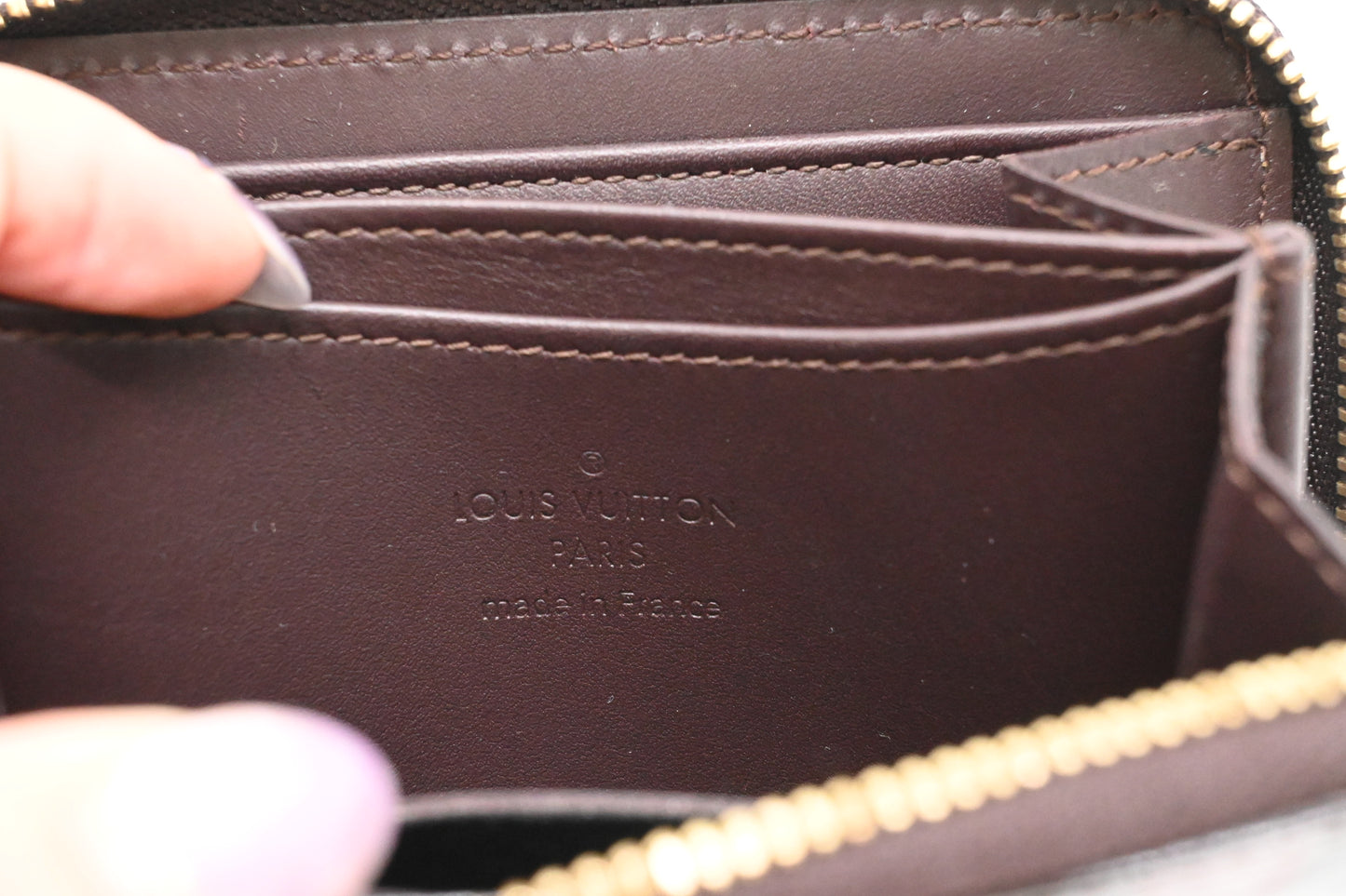 Louis Vuitton Compact Wallet in Striped Vernis Leather