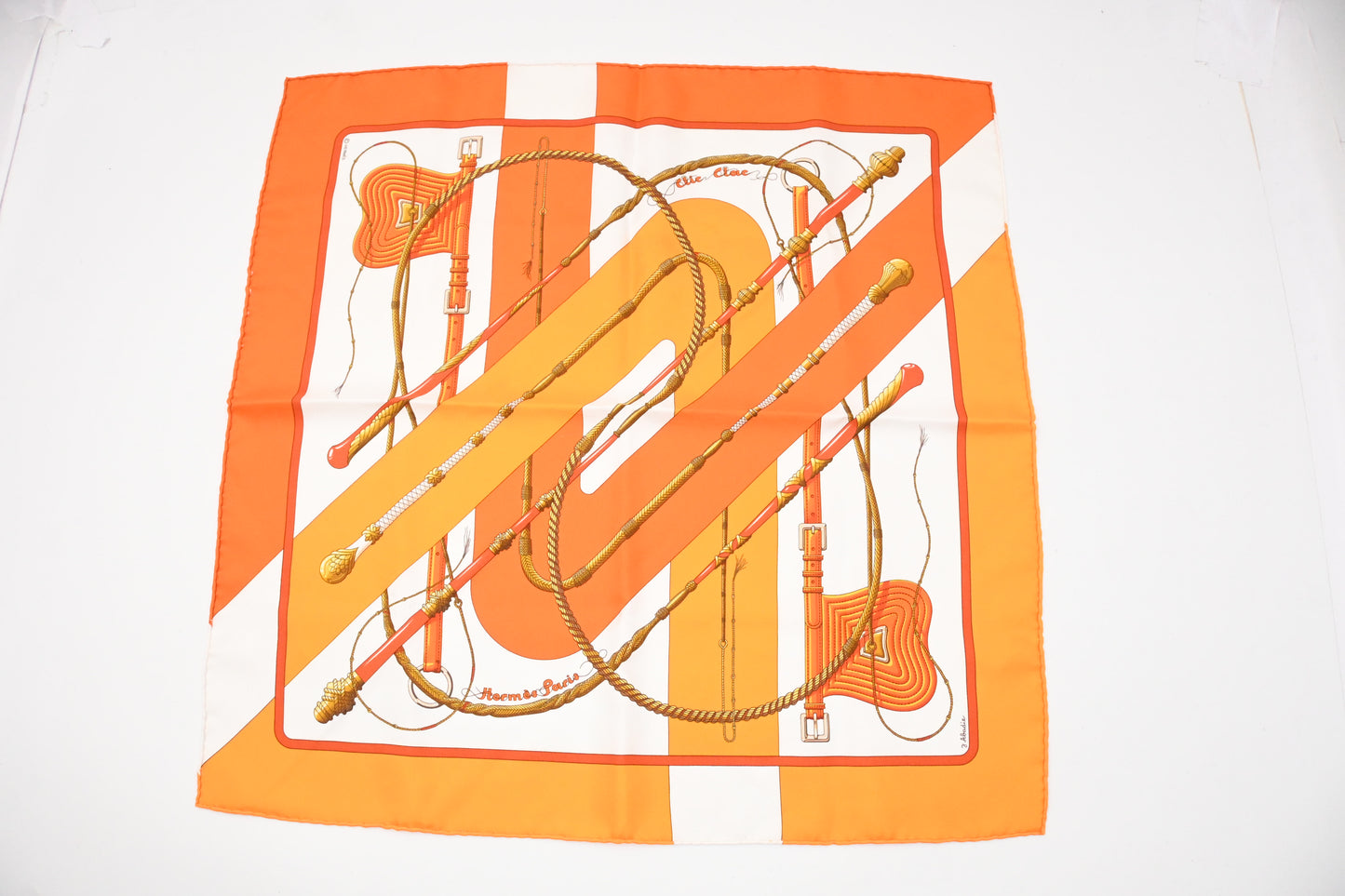 Hermes 'Clic Clac' Gavroche in Orange Silk