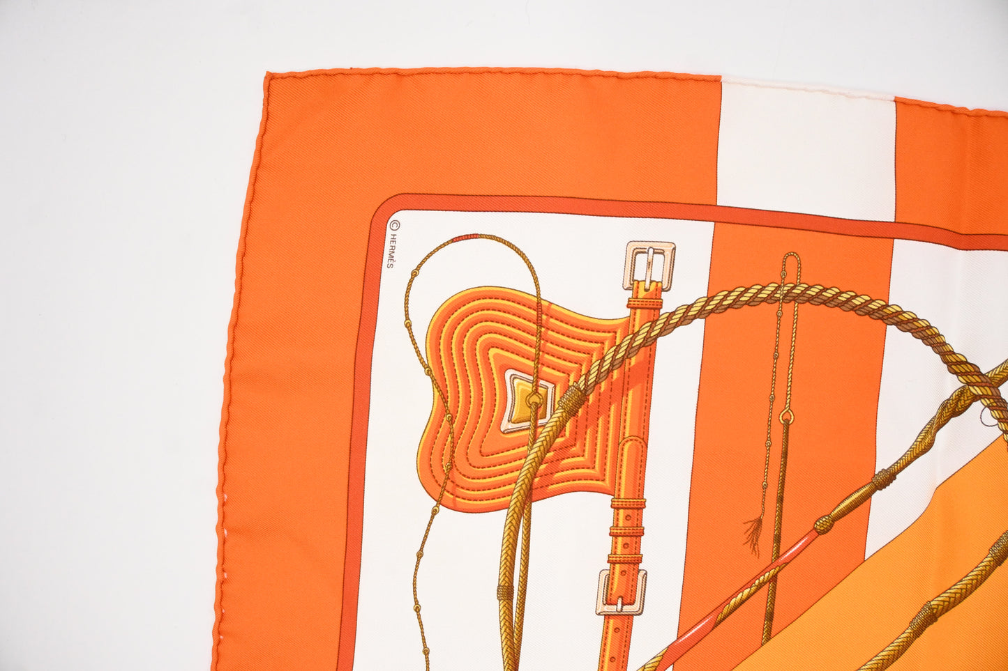 Hermes 'Clic Clac' Gavroche in Orange Silk