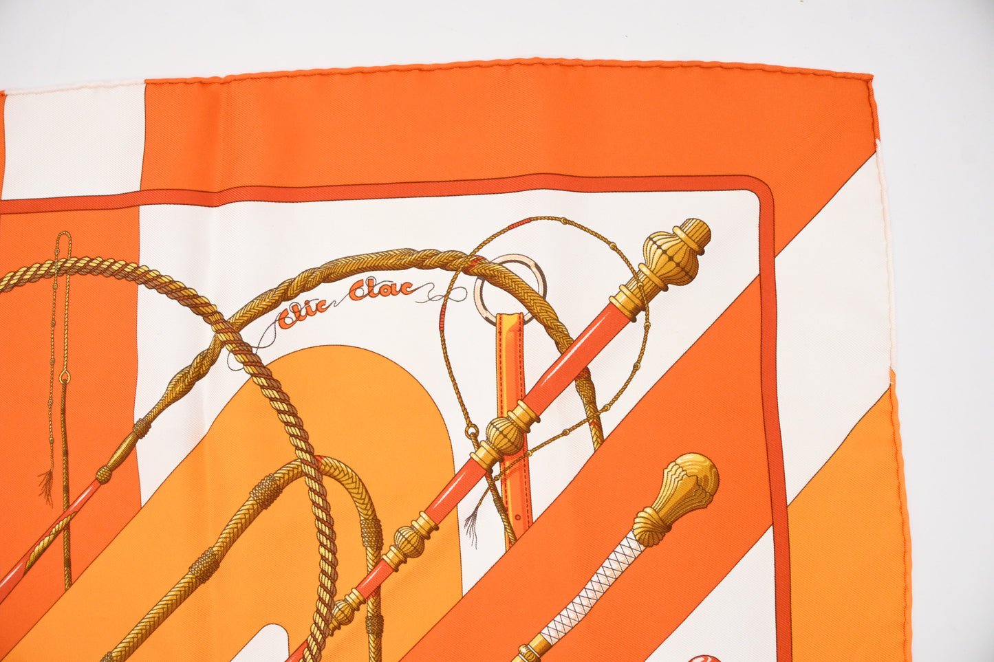 Hermes 'Clic Clac' Gavroche in Orange Silk