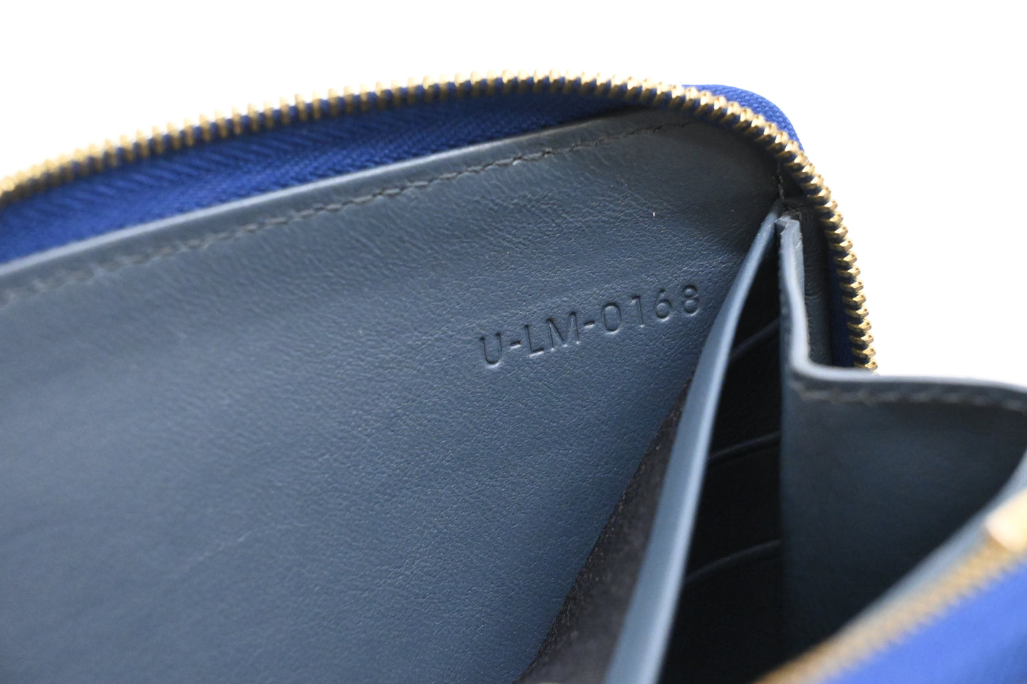 Celine Long Zippy Wallet in Blue Leather