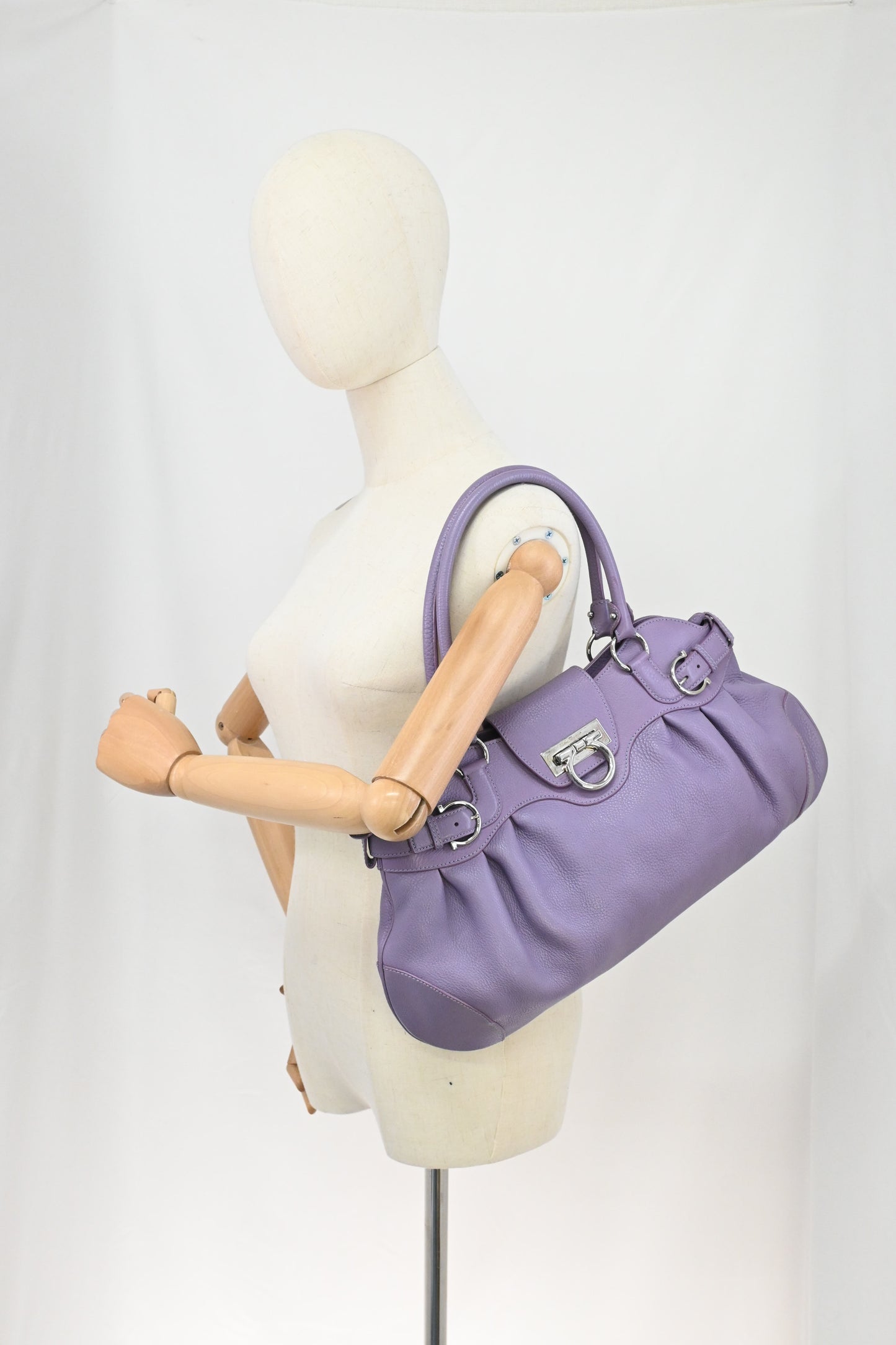 Ferragamo Marisa Handbag in Purple Leather