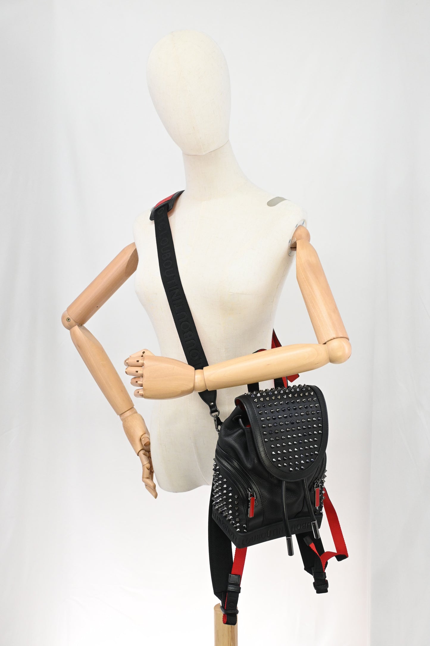 Louboutin Backpack in Black Studded Leather