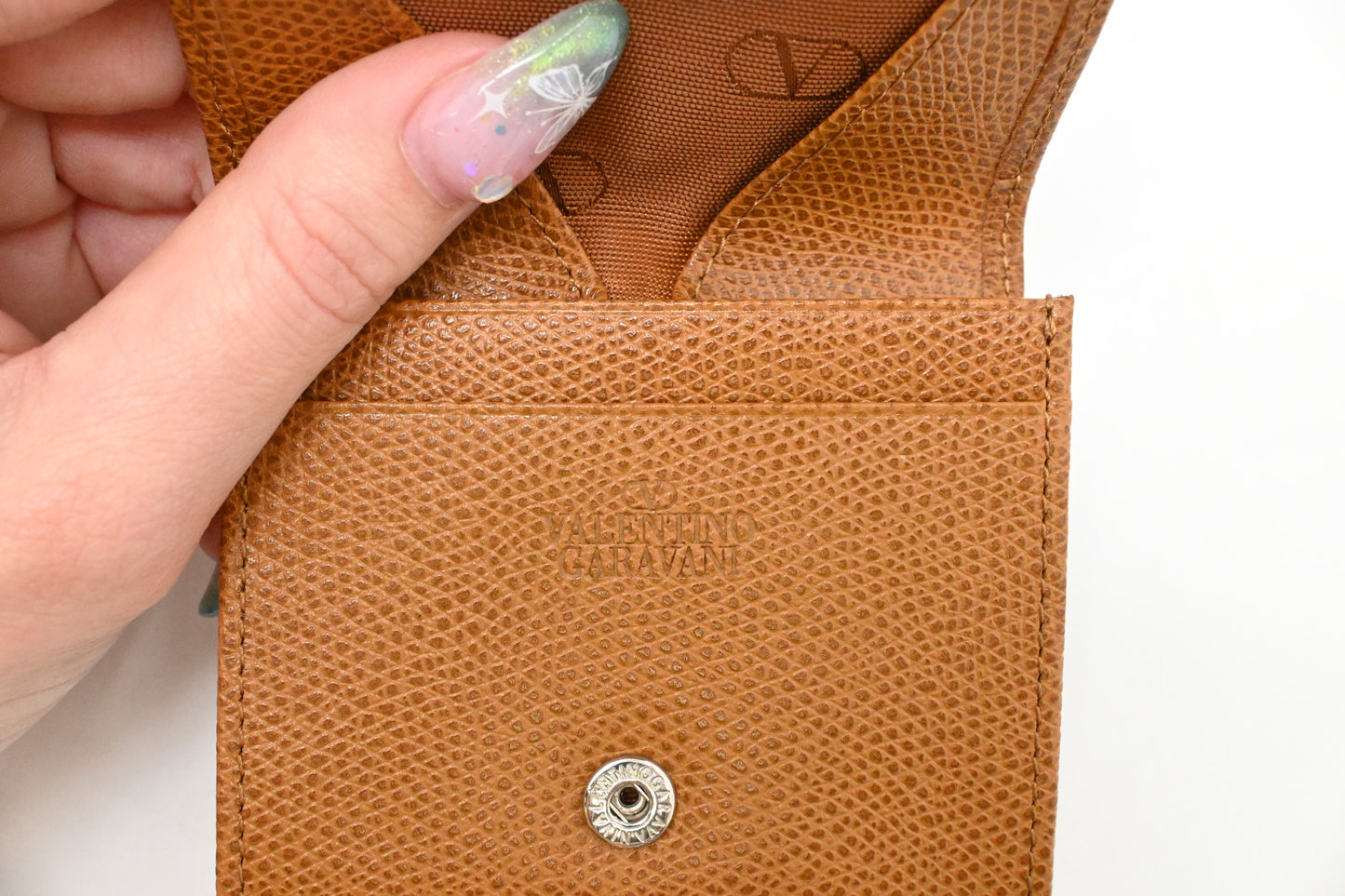 Valentino Coin Case in Brown Leather