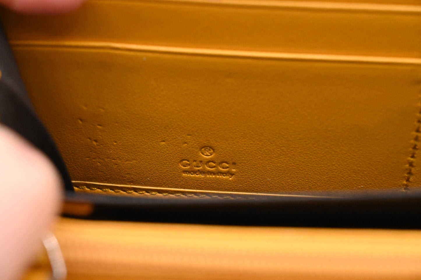 Gucci Long Zippy Wallet in Yellow Leather