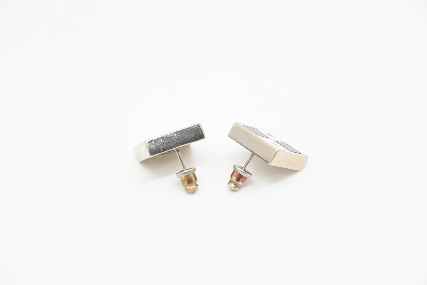 Chanel Black and White Stud Earrings