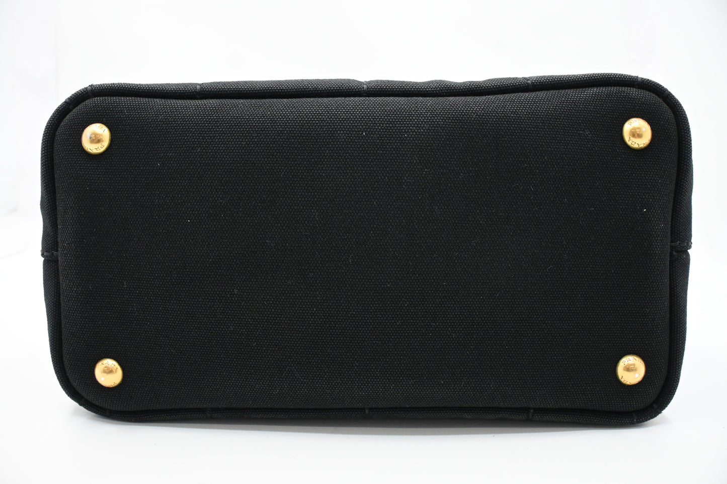 Prada Canapa Small Tote in Black Canvas