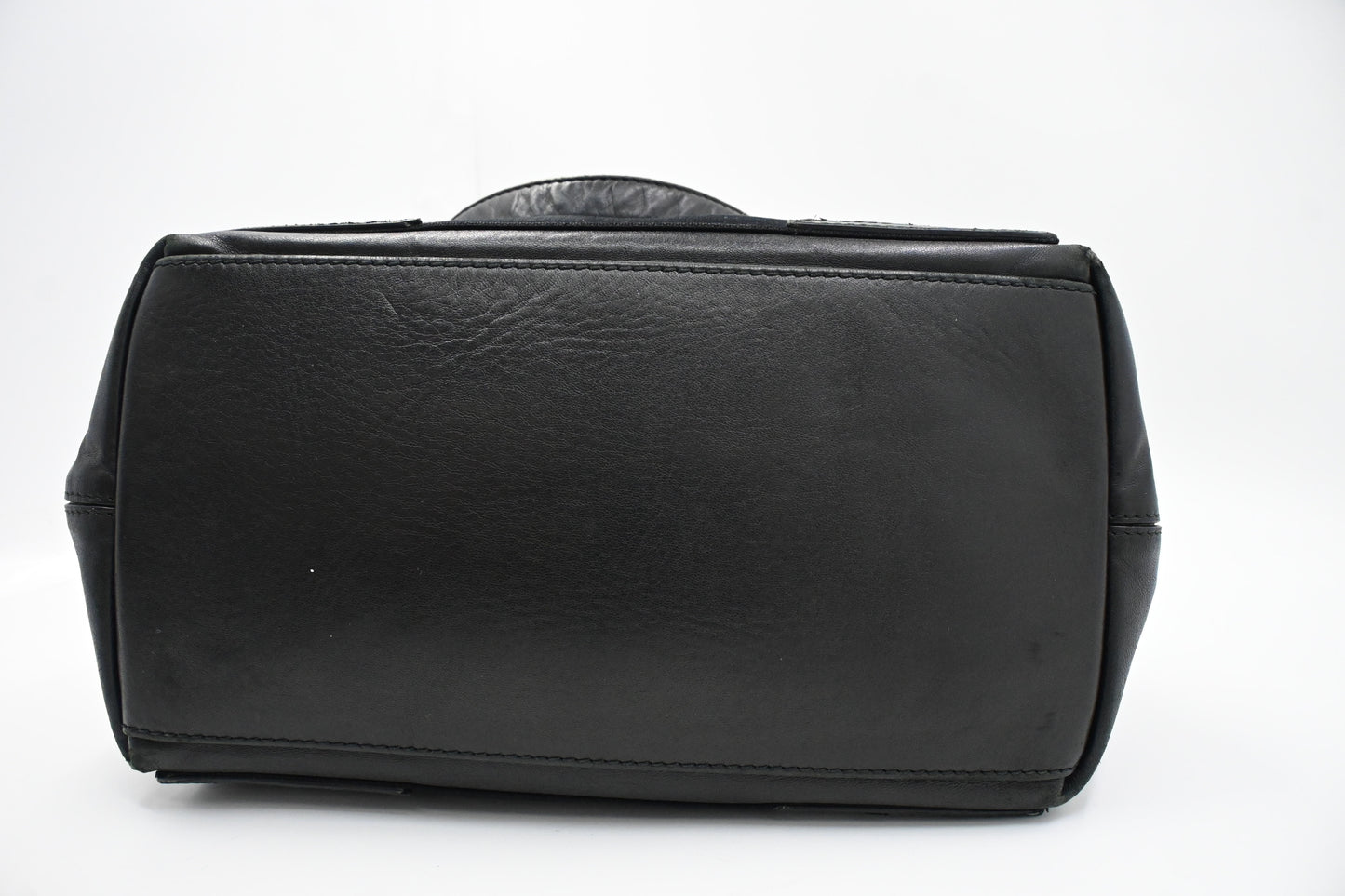 Balenciaga Navy Cabas Small Tote in Black Leather and Canvas