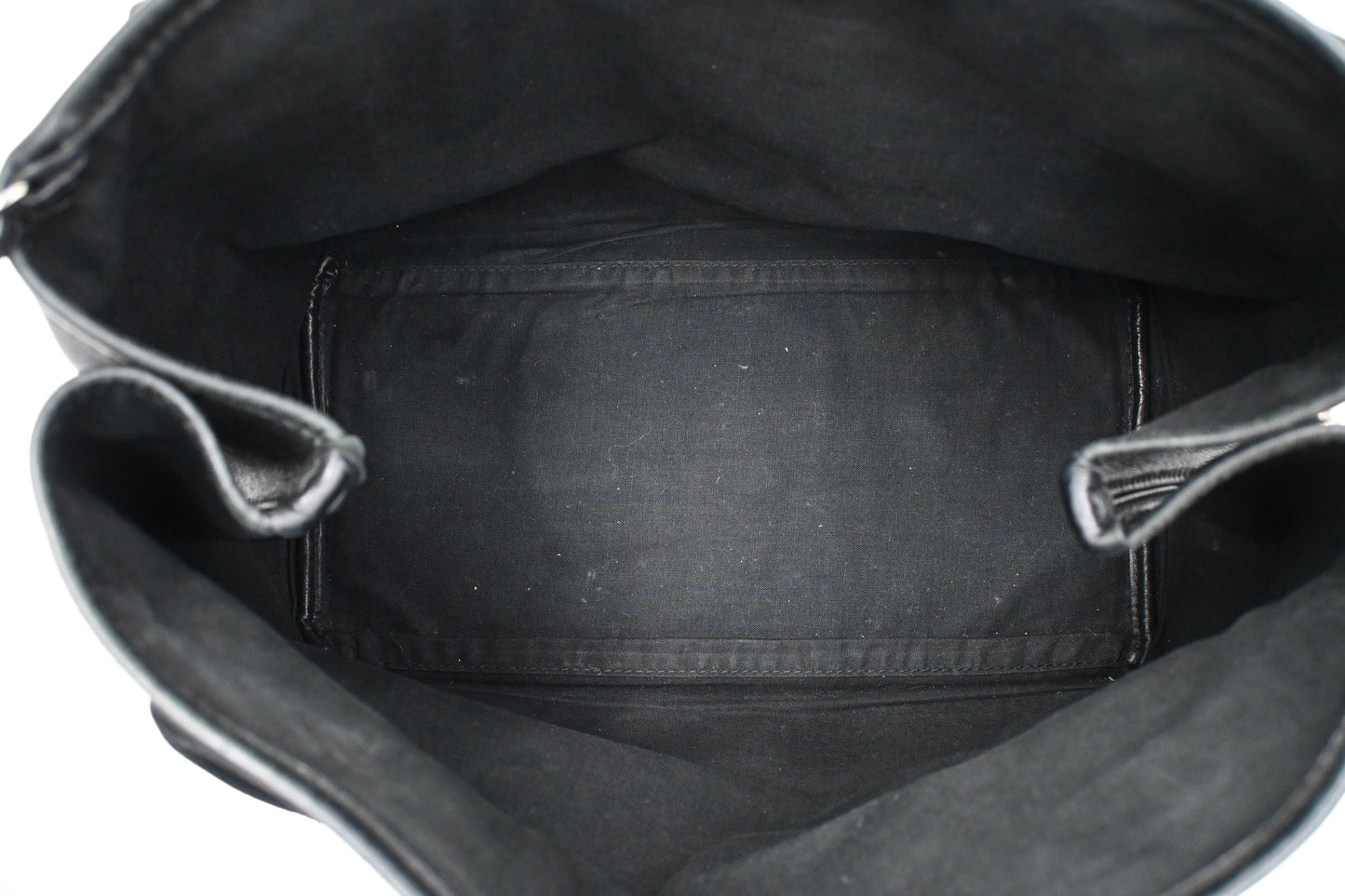 Balenciaga Navy Cabas Small Tote in Black Leather and Canvas