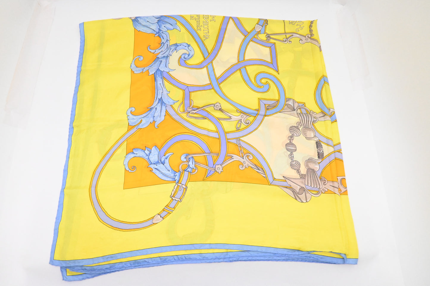 Hermes 'L'Instruction du Roy' Carre 140 in Yellow Silk
