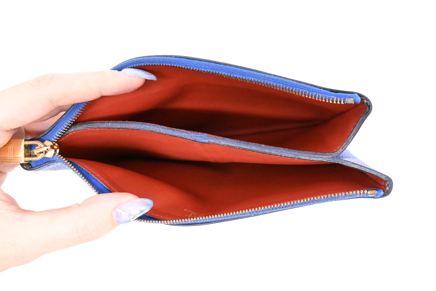 Hermes Atout Pouch in Blue Leather