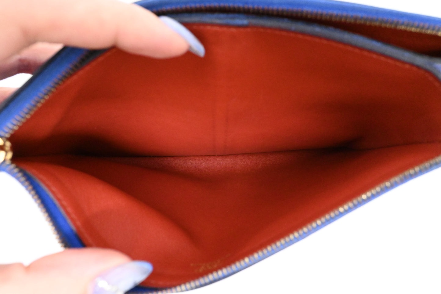 Hermes Atout Pouch in Blue Leather