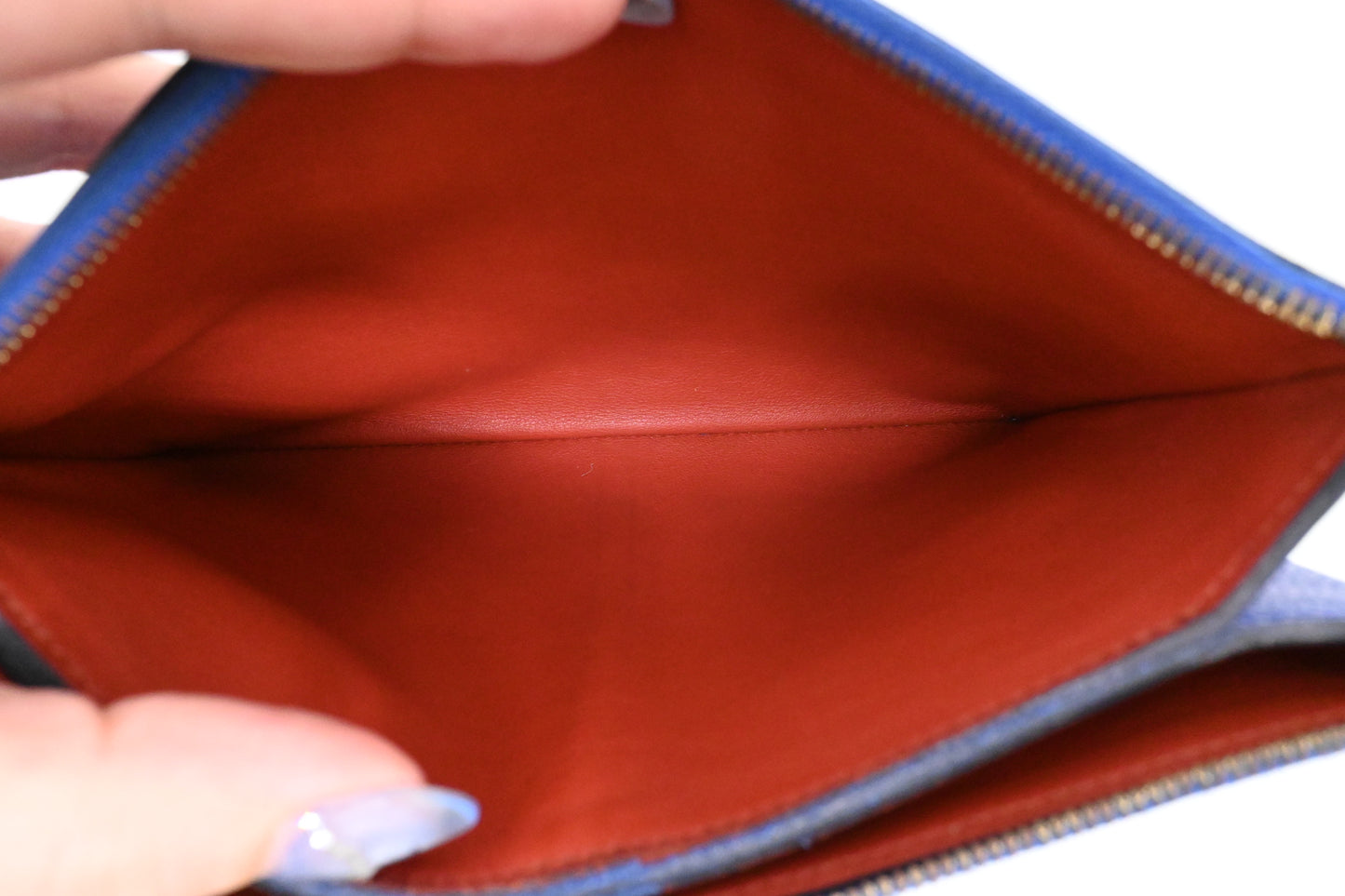 Hermes Atout Pouch in Blue Leather