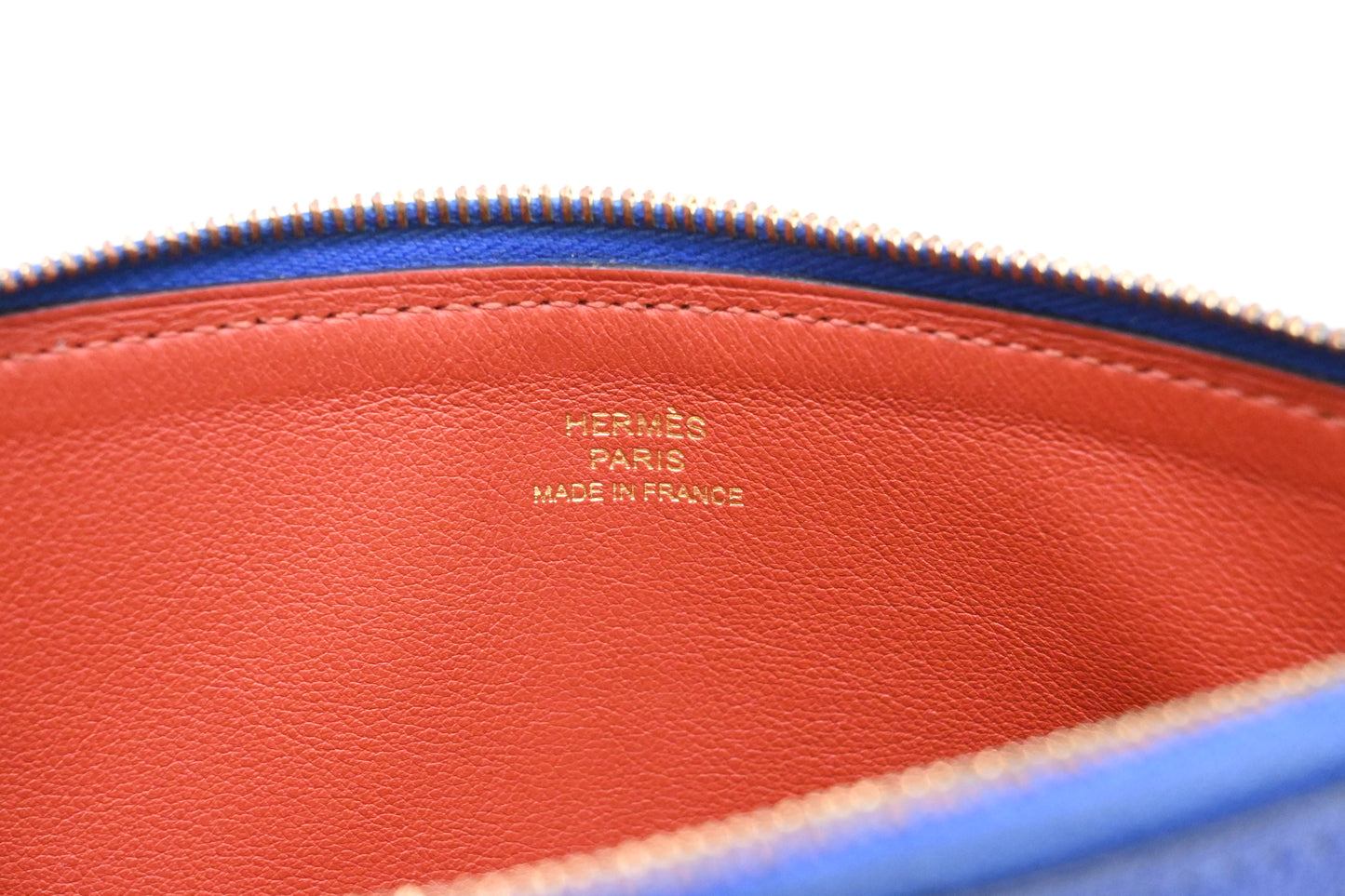 Hermes Atout Pouch in Blue Leather