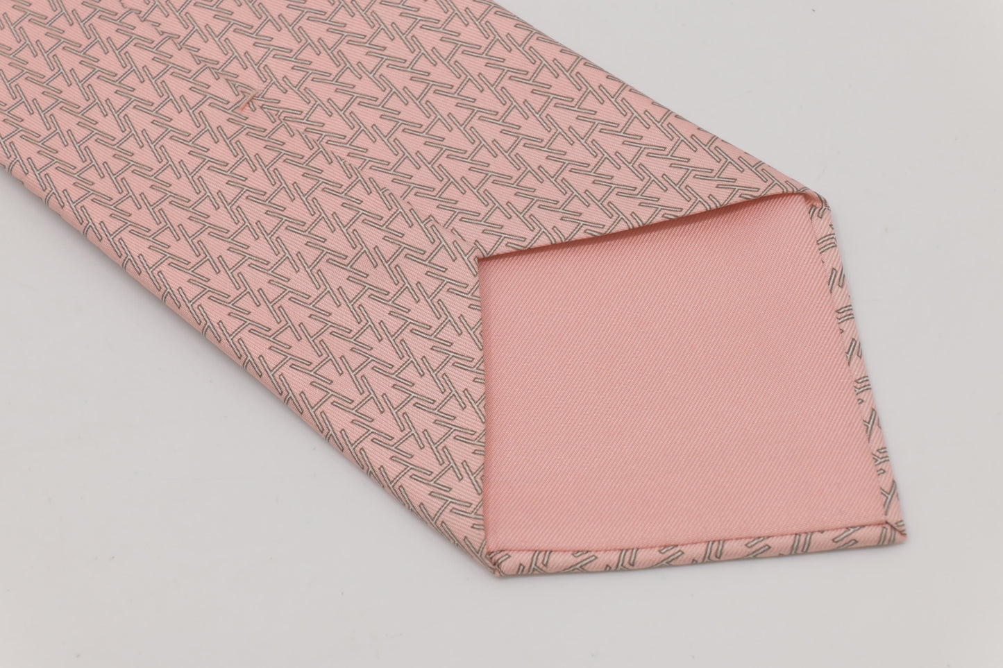 Hermes Tie in Pink Silk