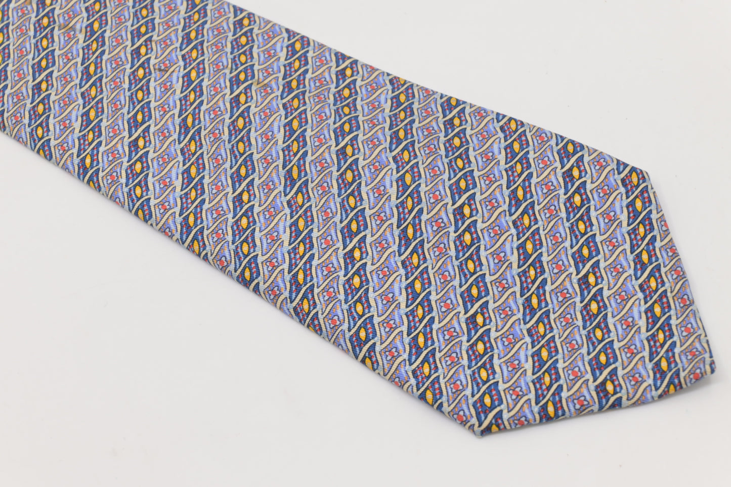 Hermes Tie in Blue Multicolor Silk