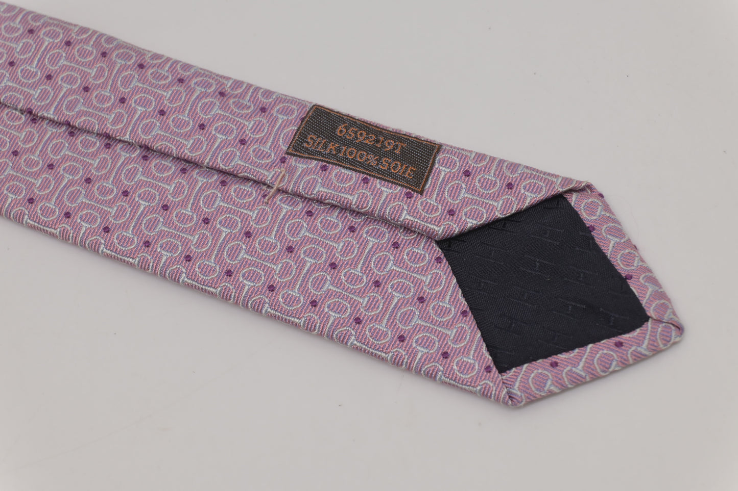 Hermes Tie in Pink Silk