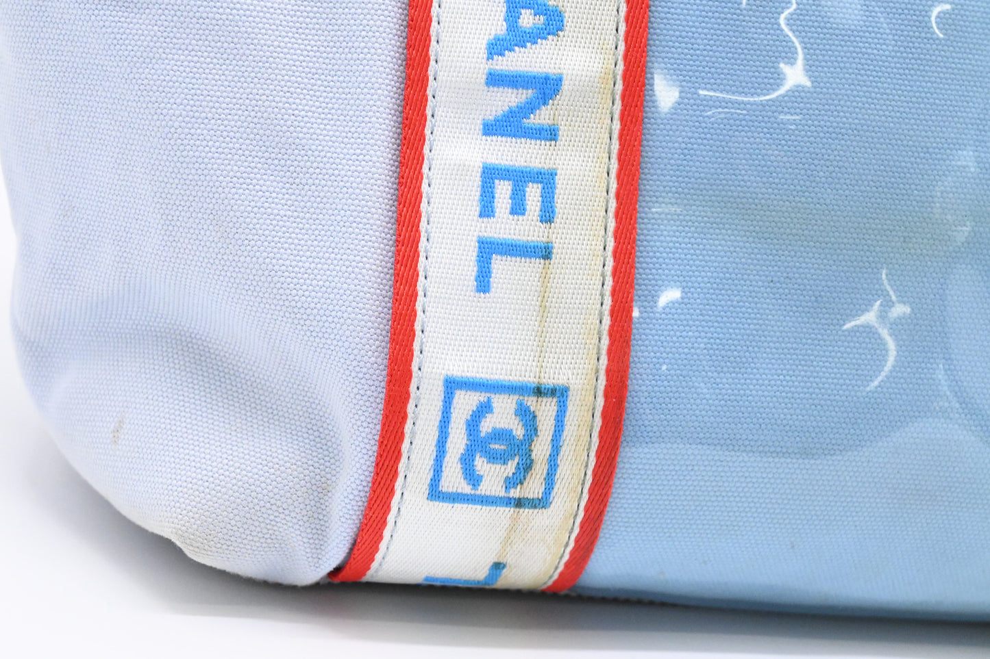 Chanel Small Surf Line Tote in Light Blue Canvas