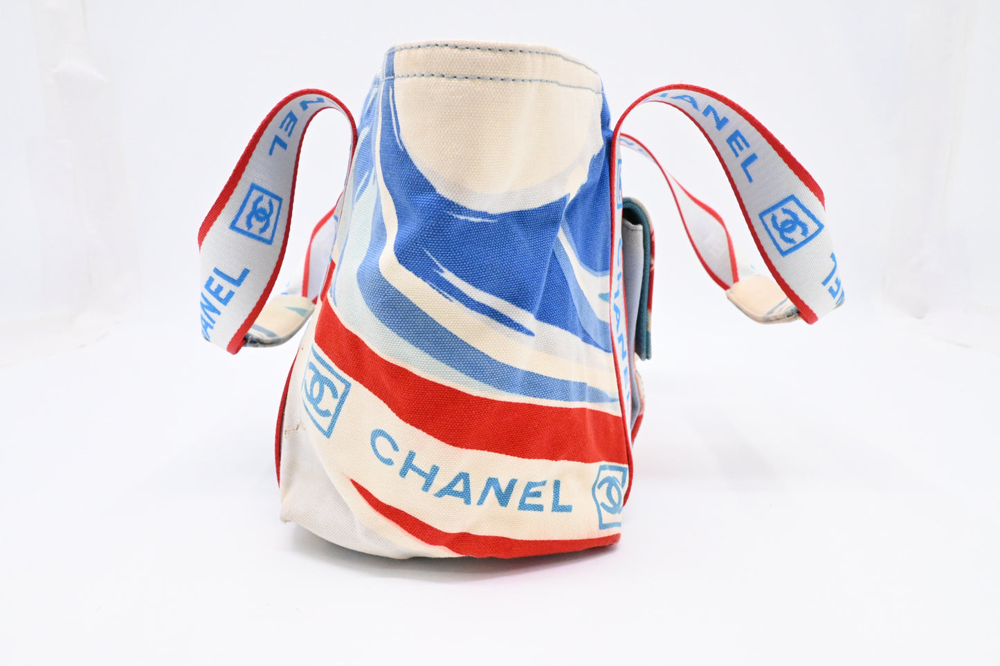 Chanel Small Surf Line Tote in Light Blue Canvas