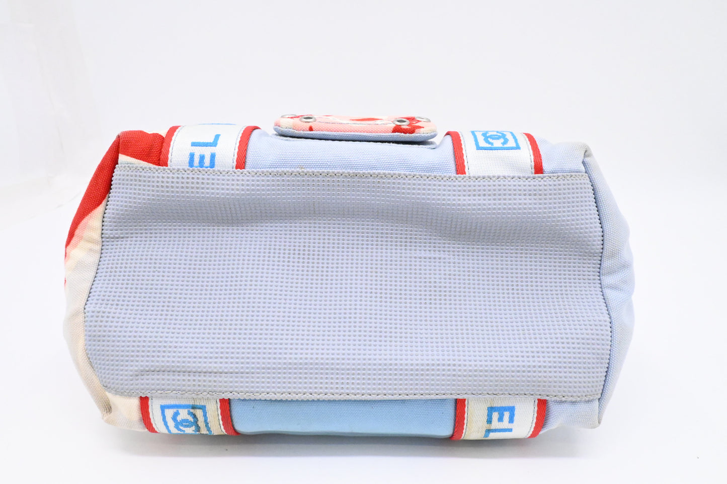 Chanel Small Surf Line Tote in Light Blue Canvas