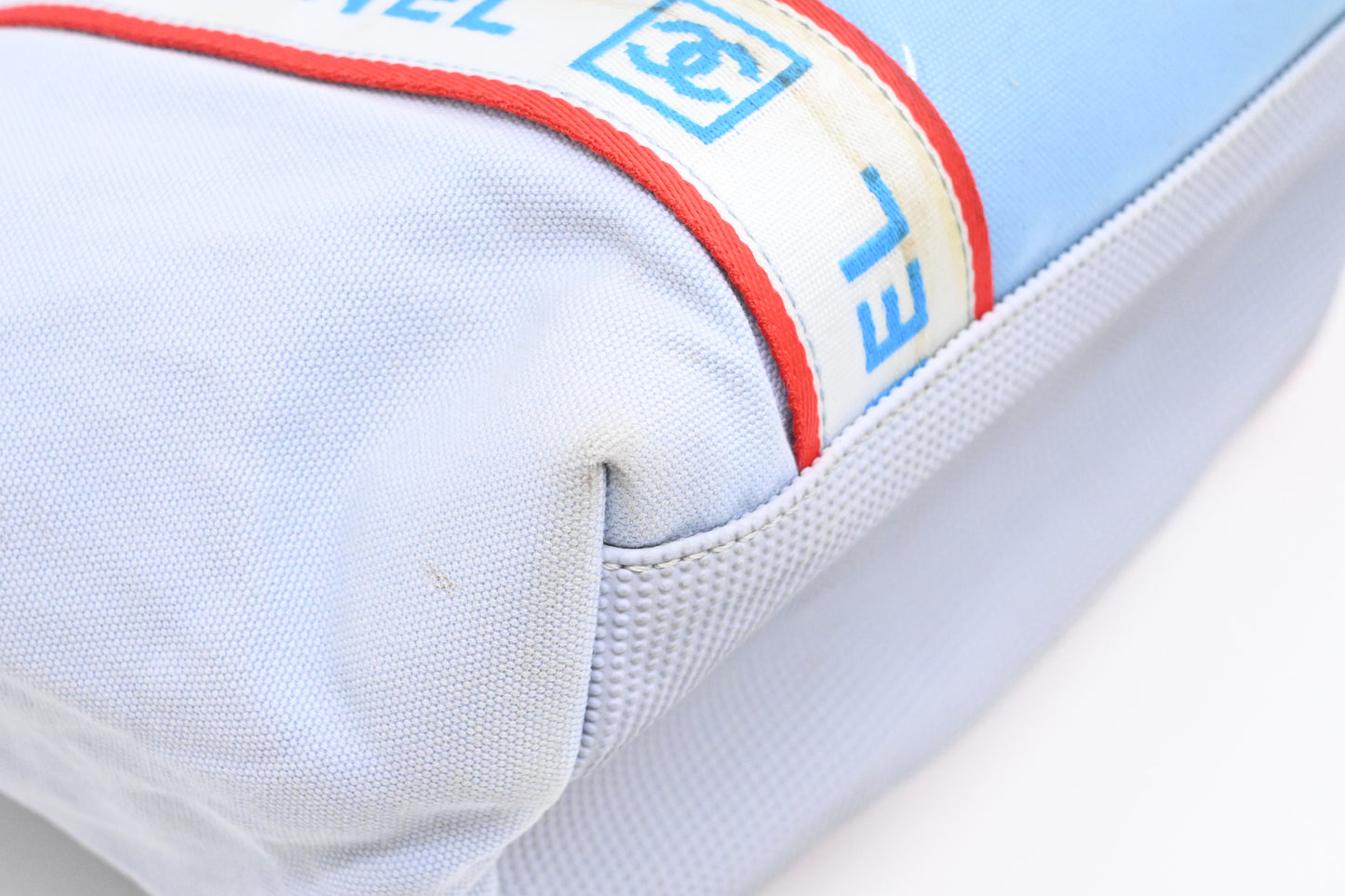 Chanel Small Surf Line Tote in Light Blue Canvas