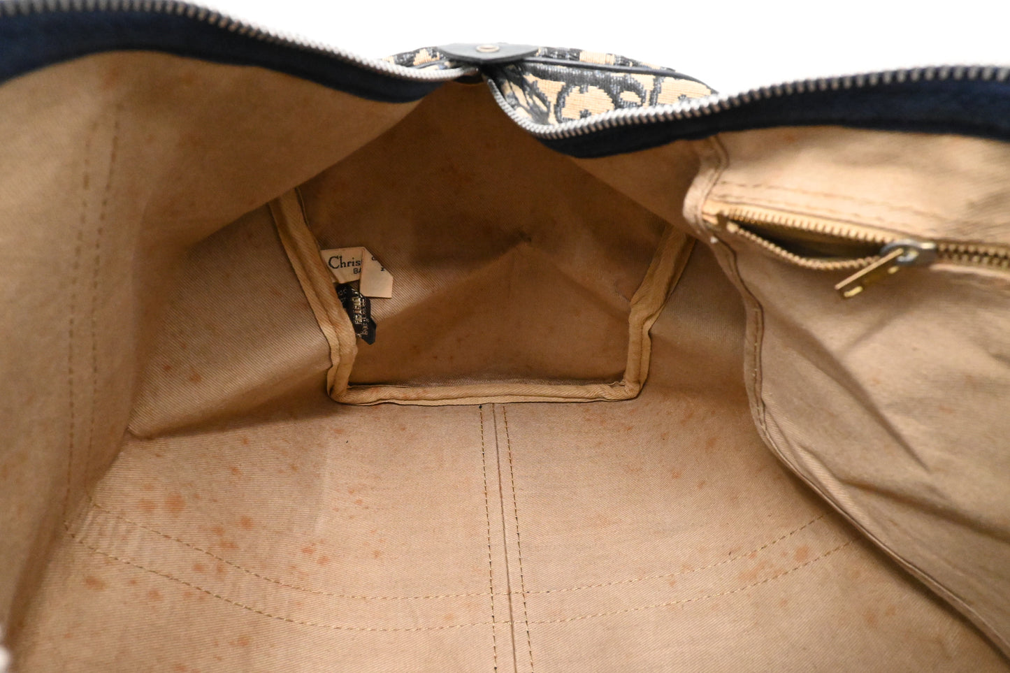 Dior Boston Bag in Navy Blue Oblique Canvas