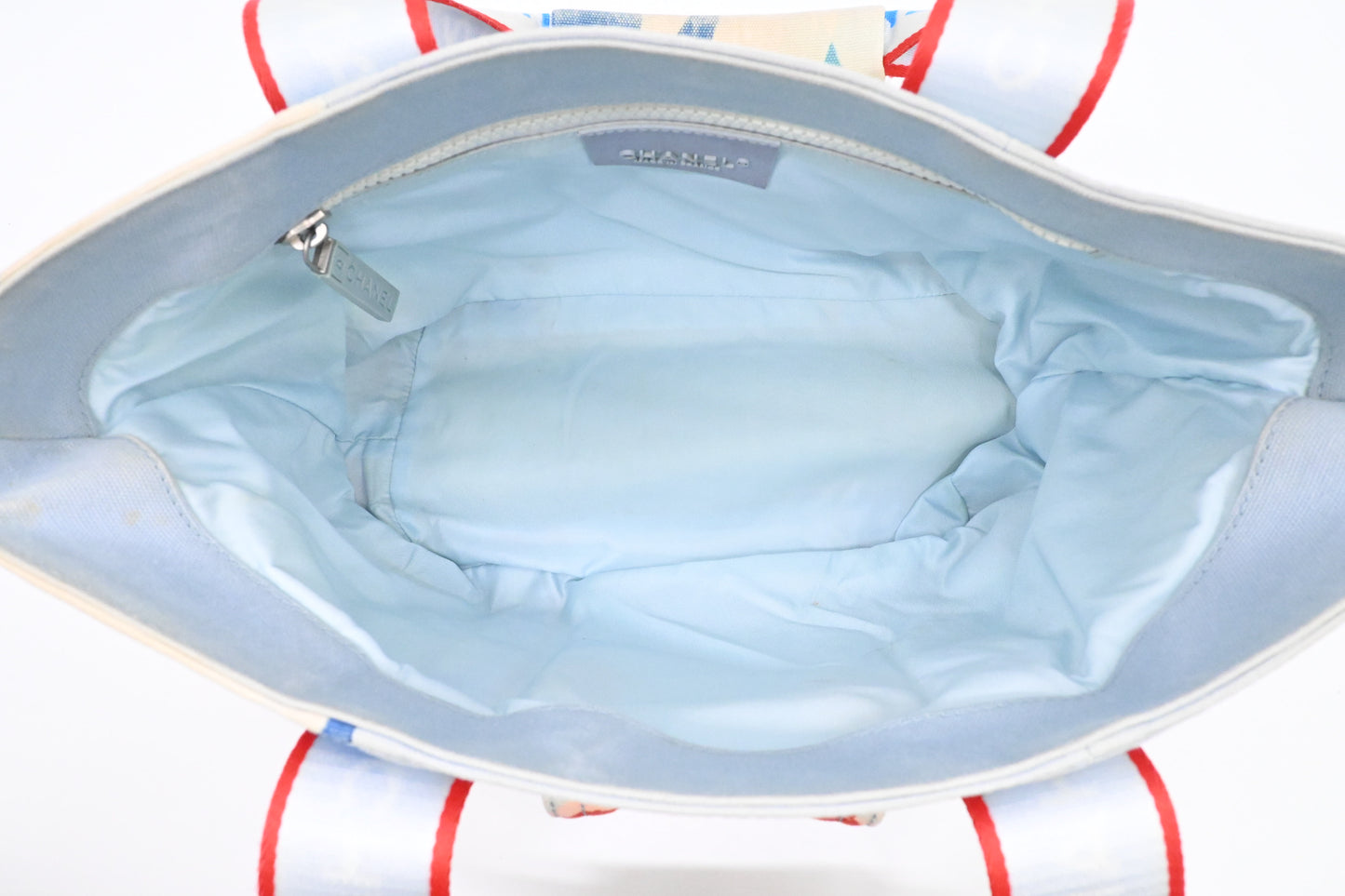 Chanel Small Surf Line Tote in Light Blue Canvas
