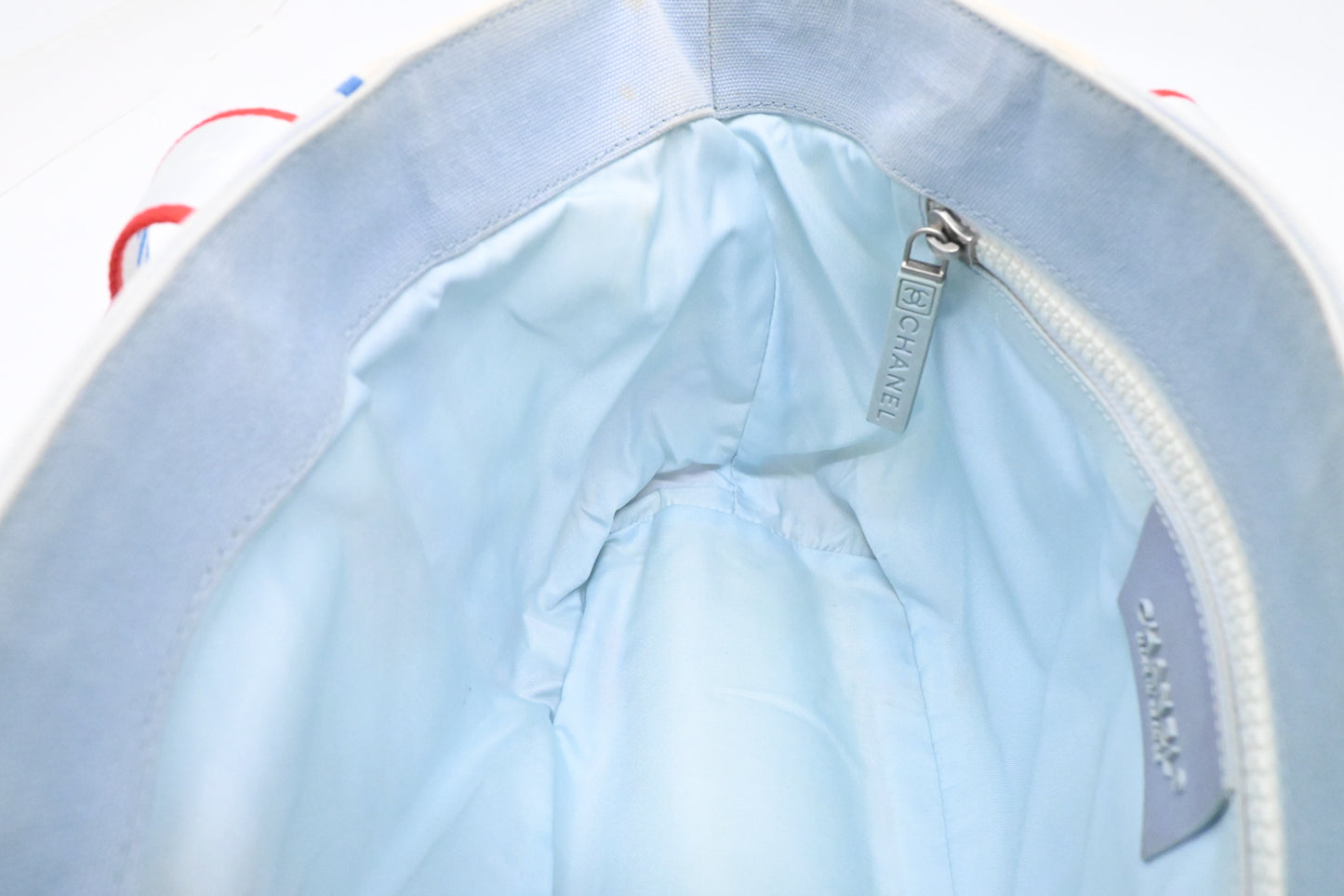 Chanel Small Surf Line Tote in Light Blue Canvas