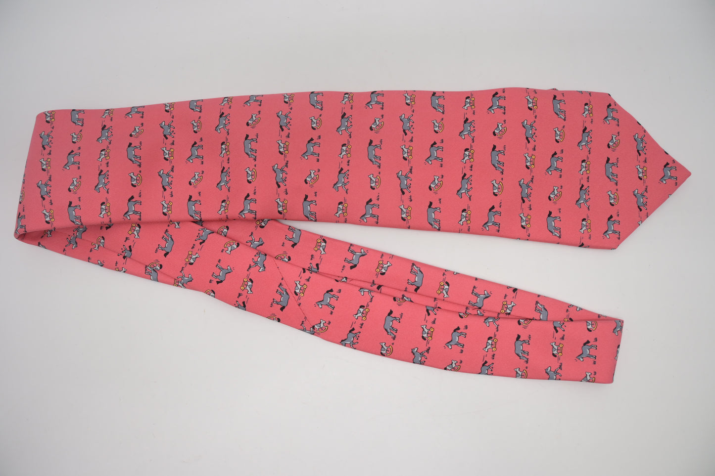 Hermes Tie in Pink Silk