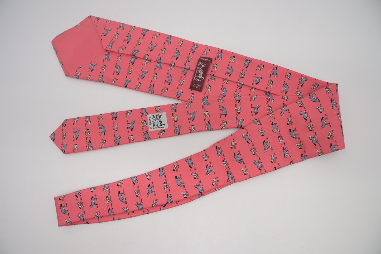 Hermes Tie in Pink Silk