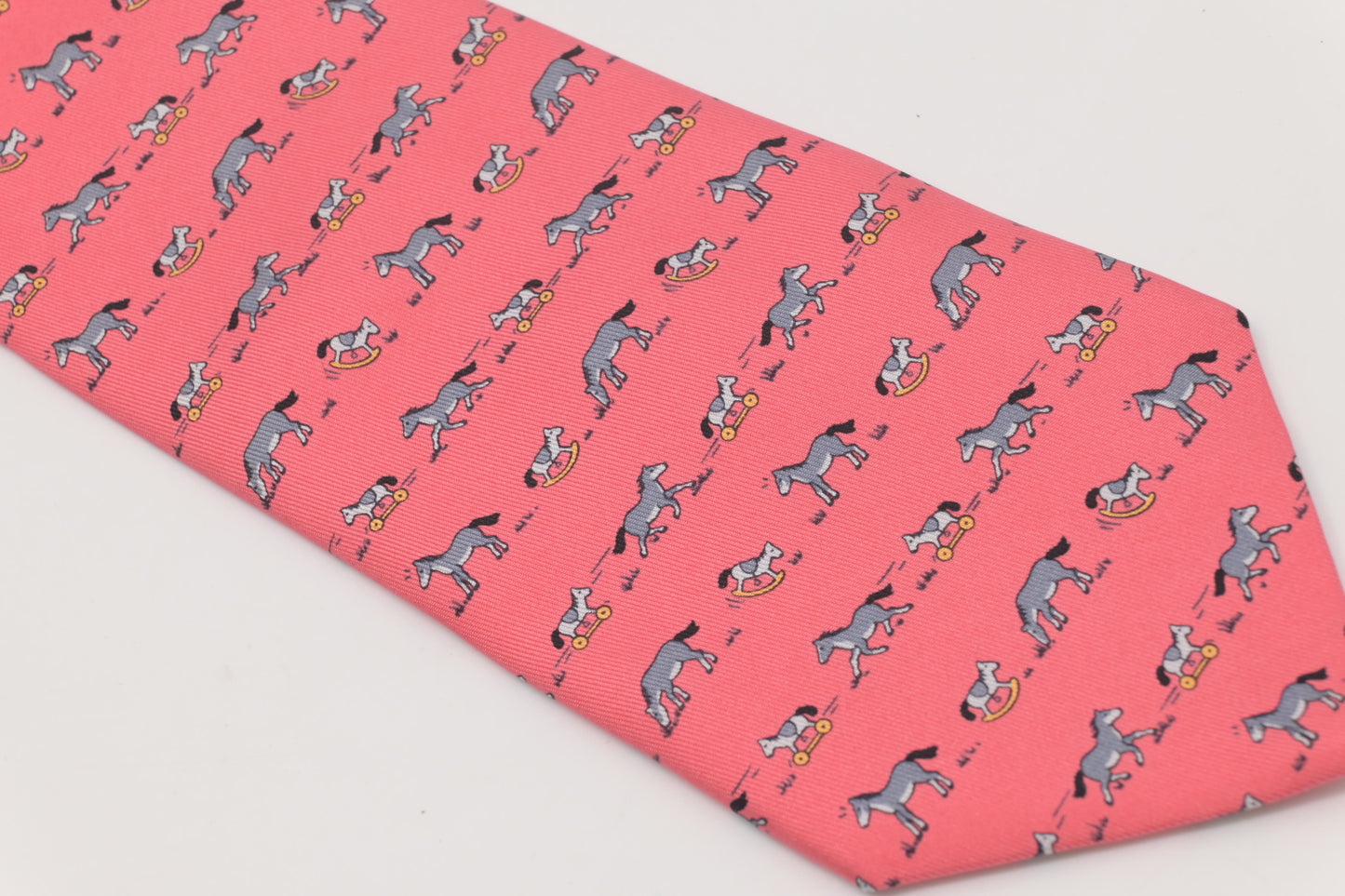 Hermes Tie in Pink Silk