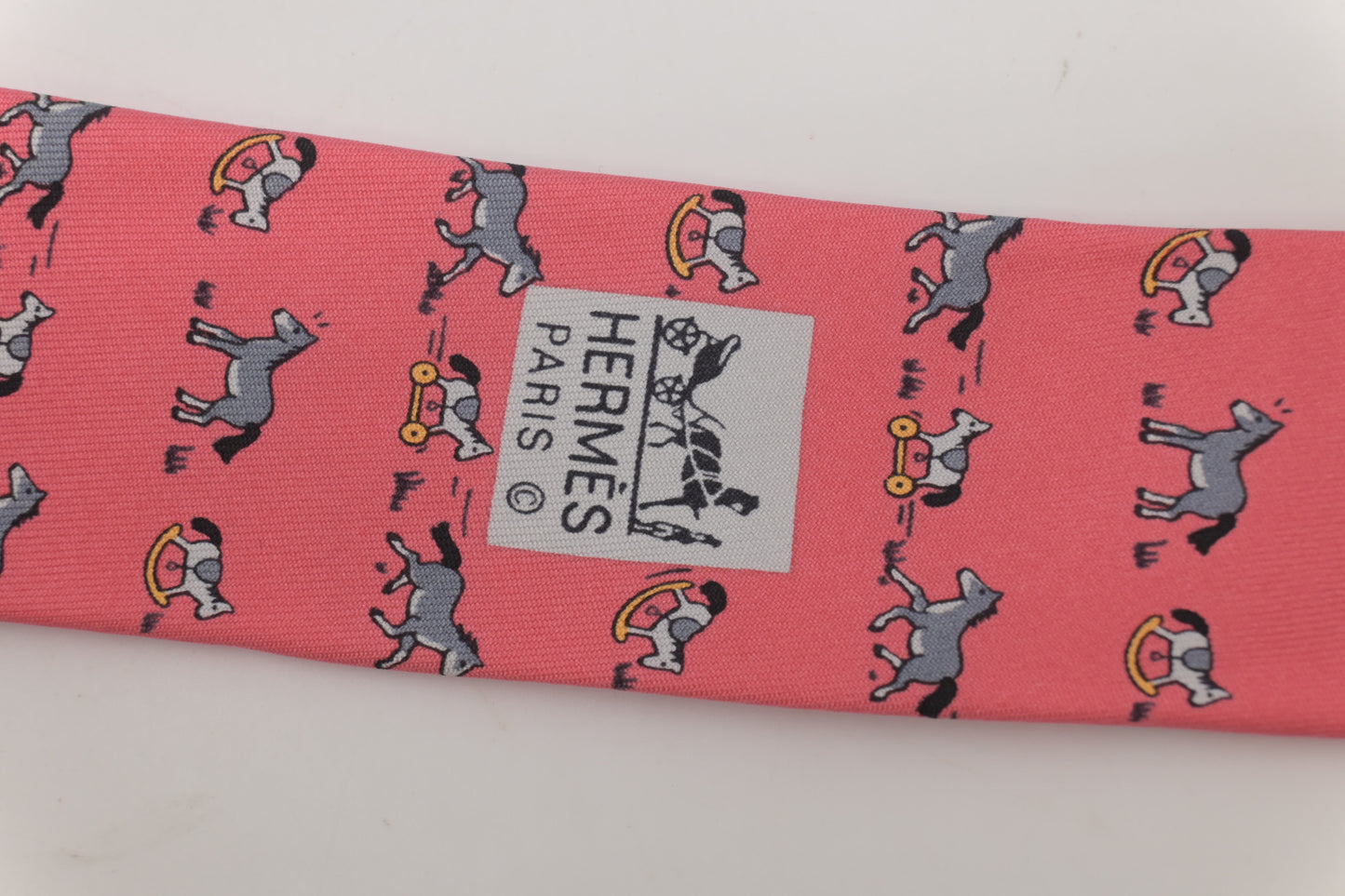 Hermes Tie in Pink Silk